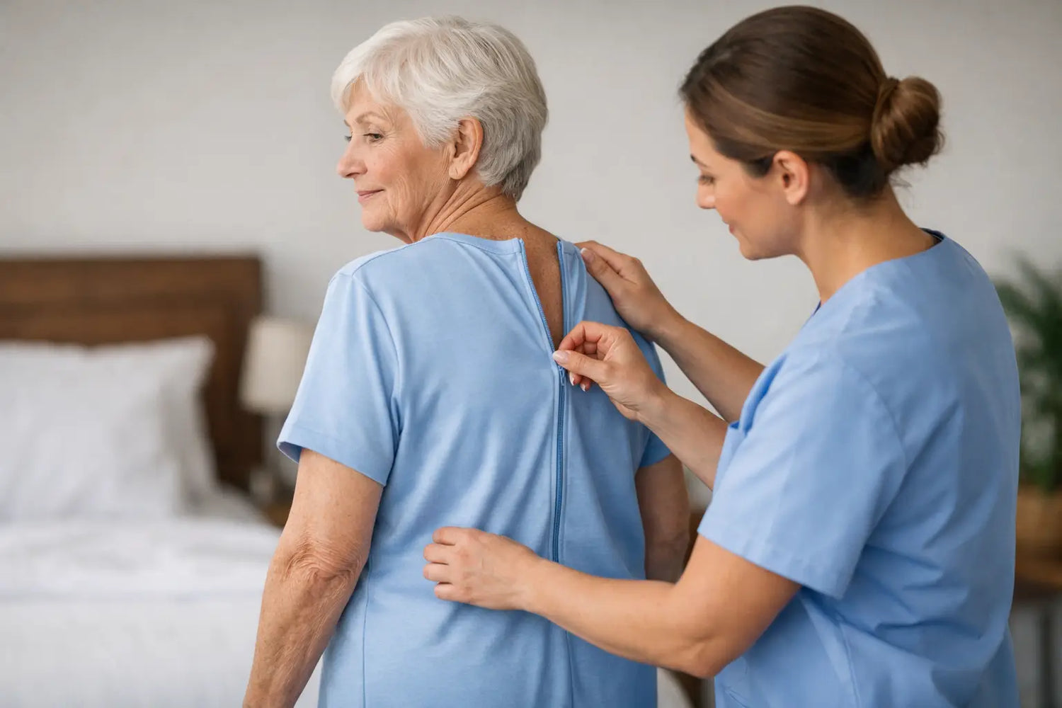 Dementia Pyjamas With Back Zip for Safer Care