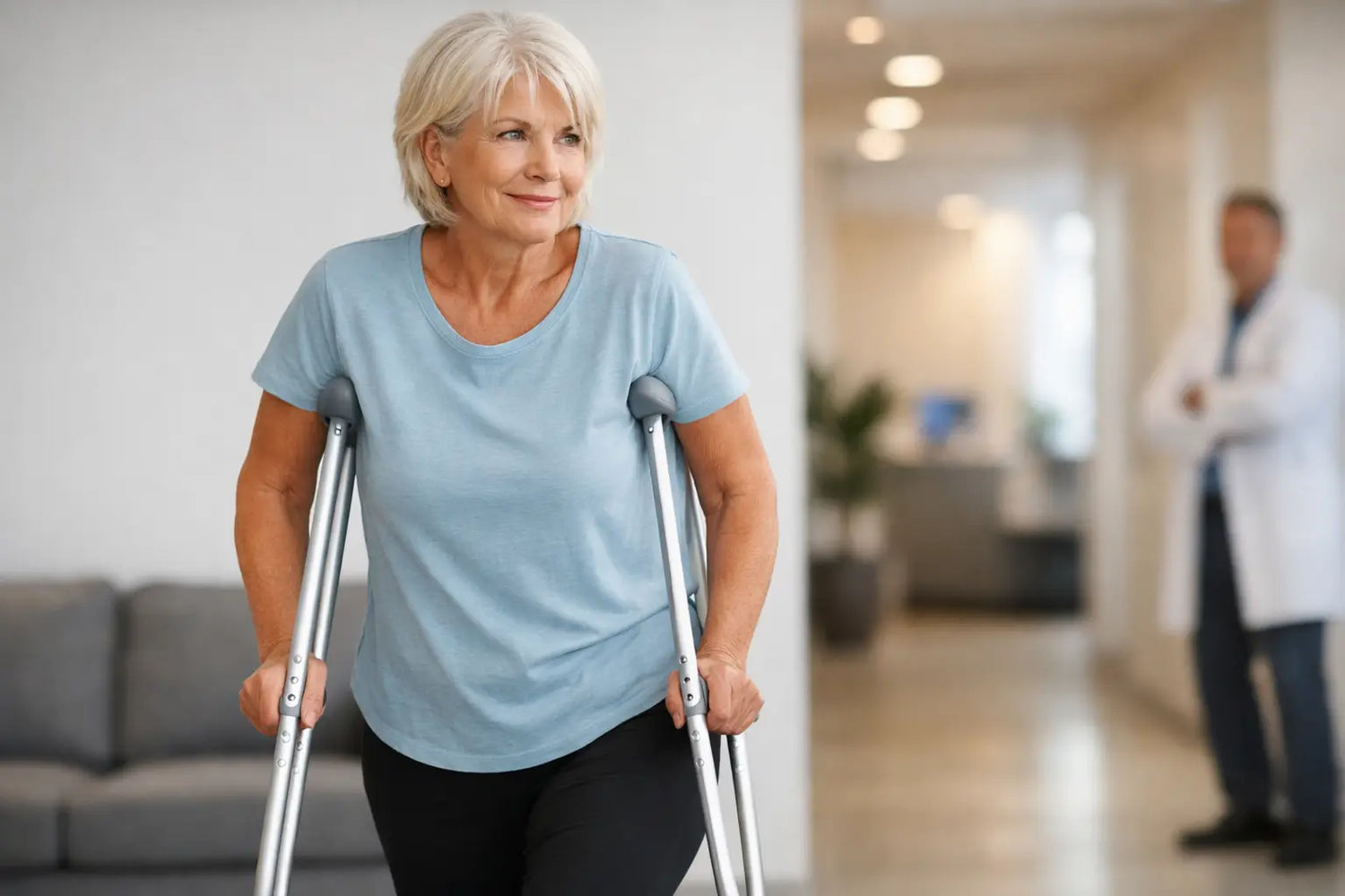 Using Crutches After Hip Replacement Safely