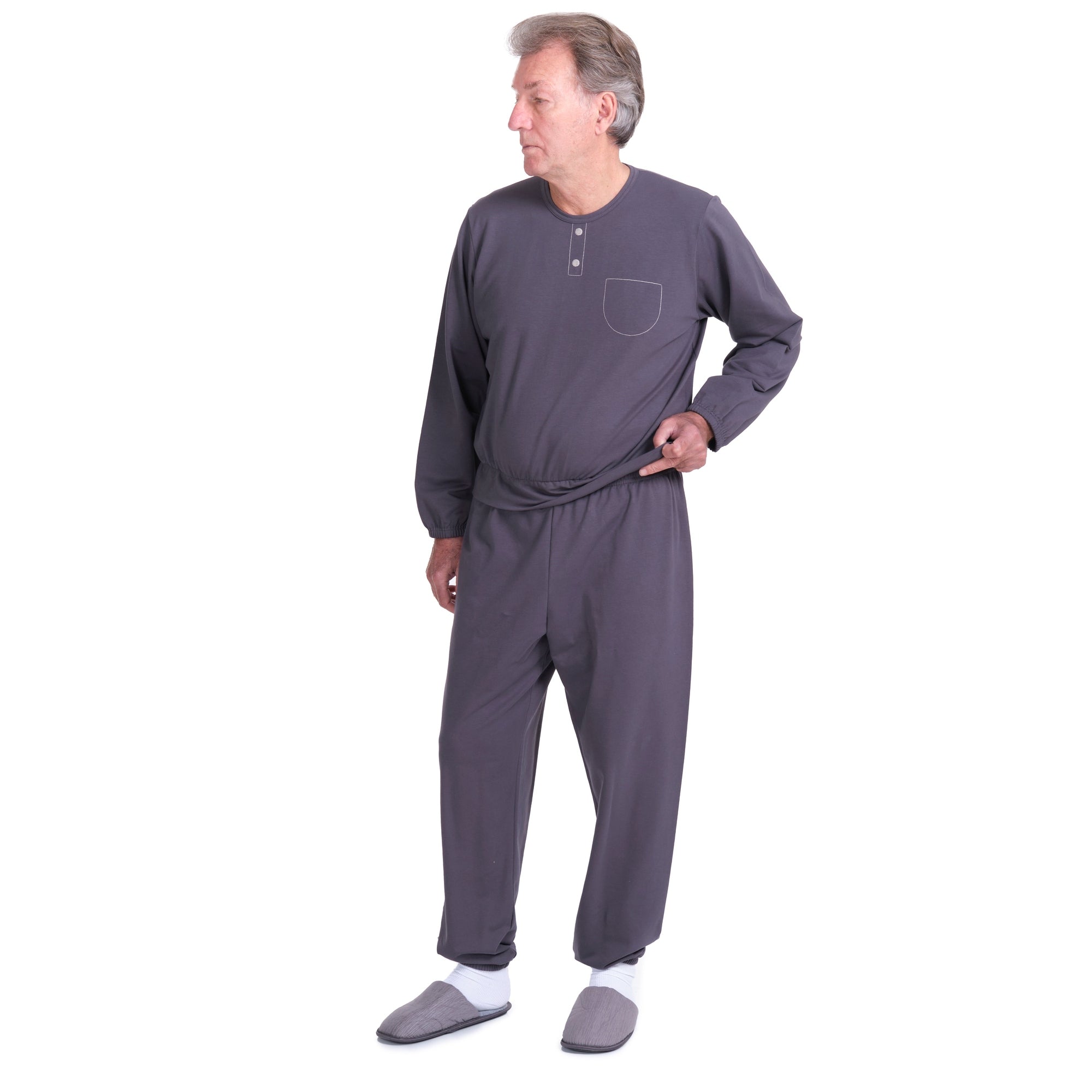 One-piece pyjamas for seniors with back closure - Benessere 9010