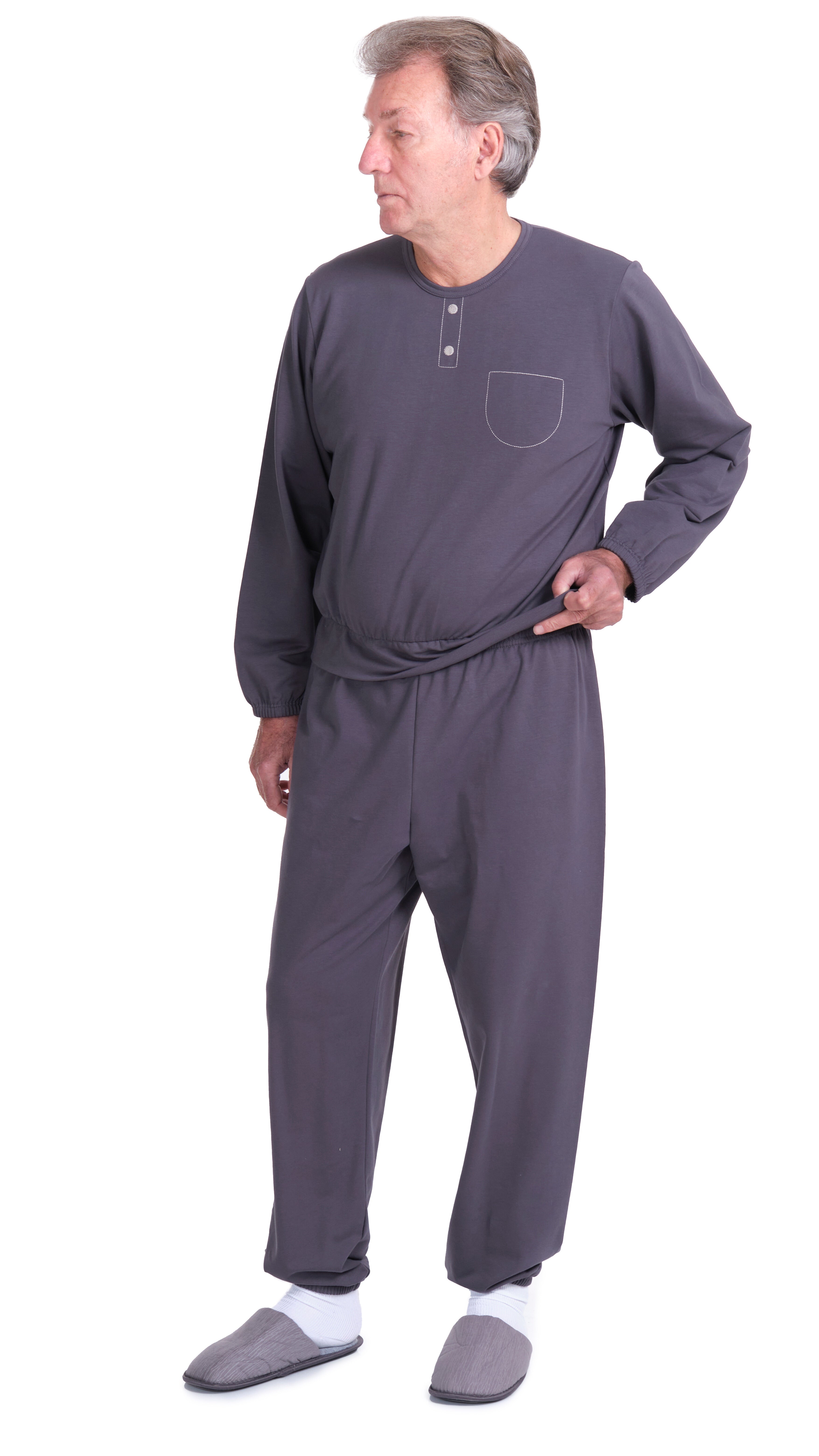 One-piece pyjamas for seniors with back closure - Benessere 9010