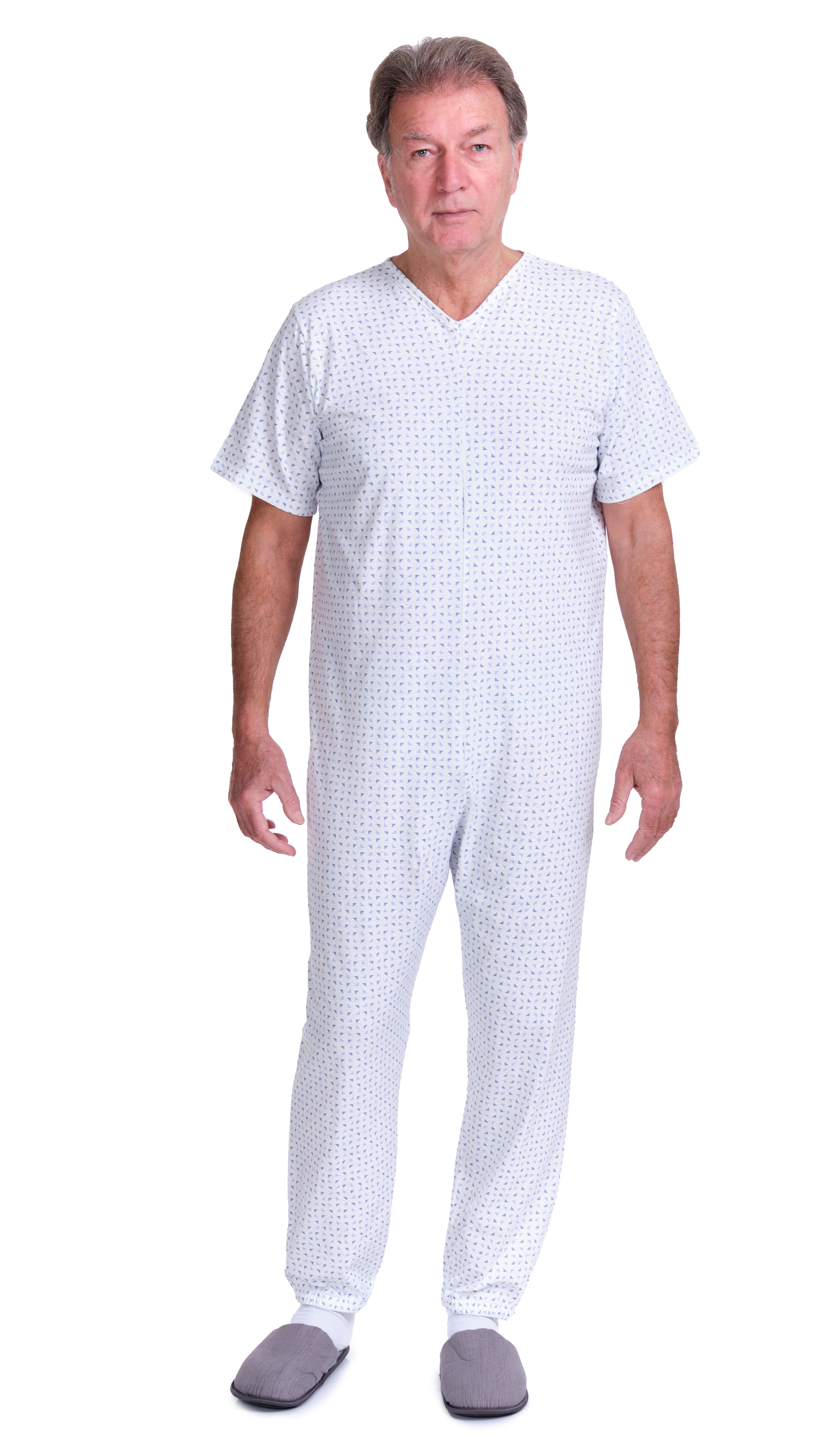 Summer Healthcare Pajamas – Short Sleeve, Back Zipper, 100% Cotton (9012/3)