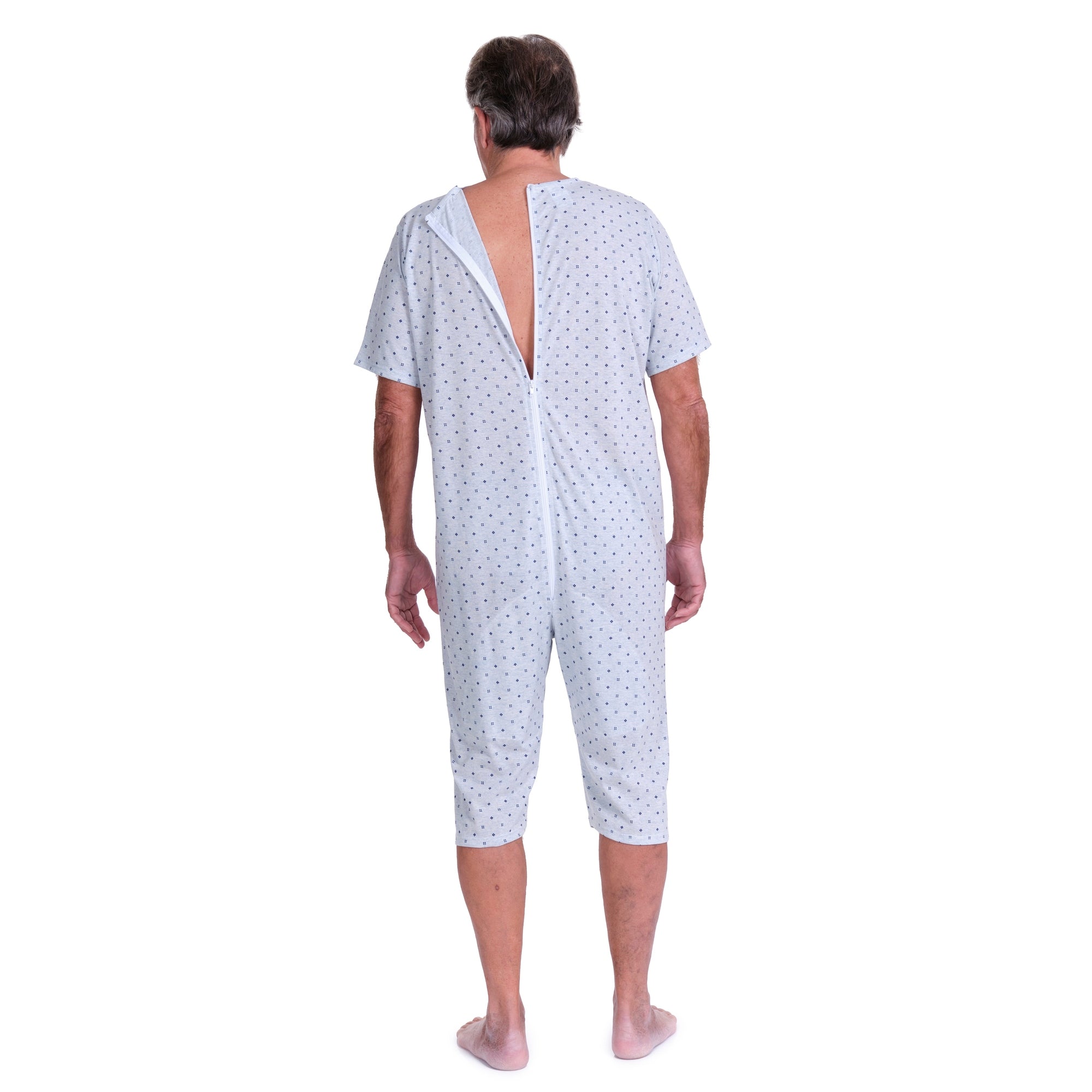 Short-sleeved pyjamas and shorts with 1 zip/fastener at the back, cotton/polyester blend - 9008/5