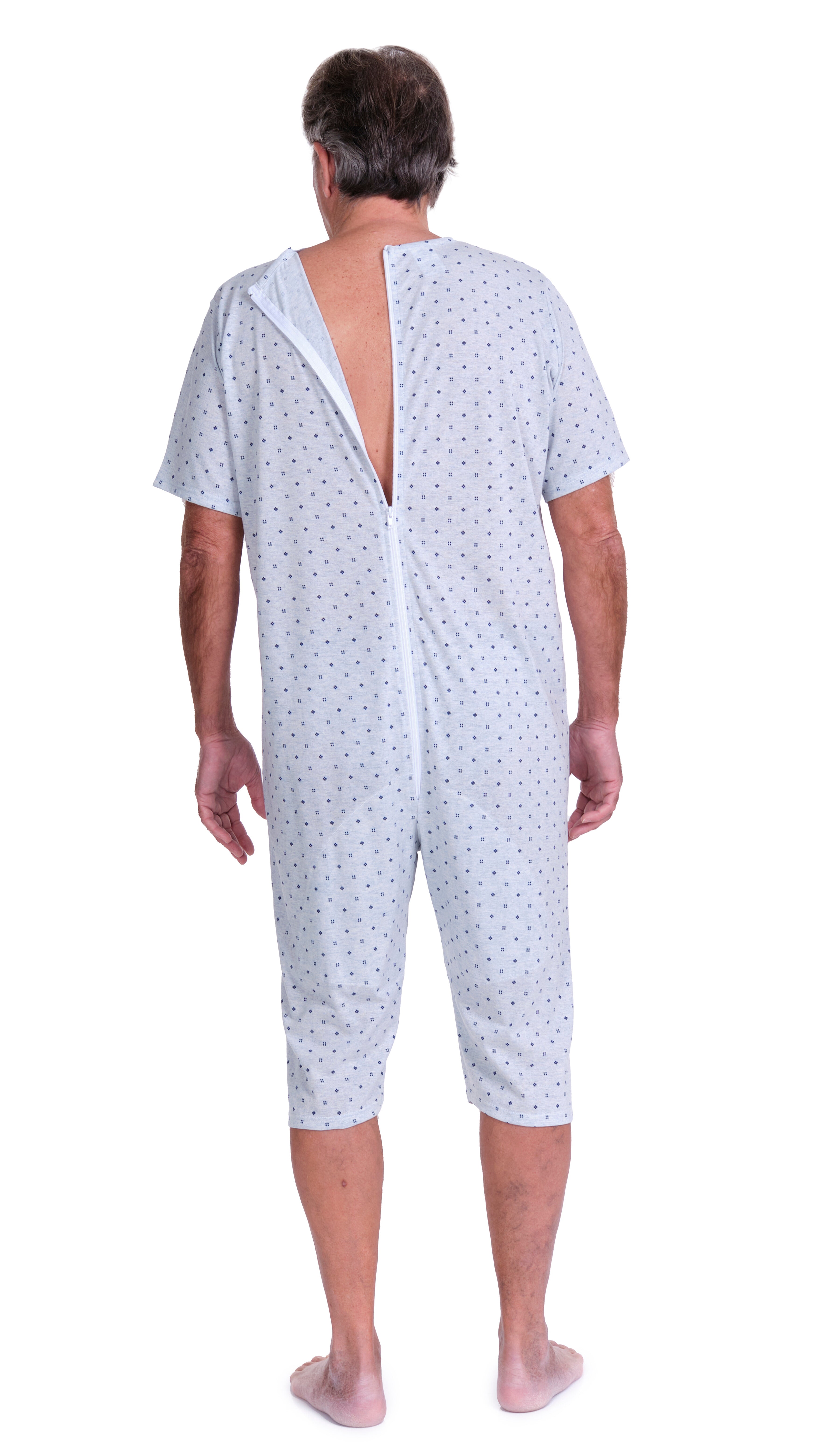 Short-sleeved pyjamas and shorts with 1 zip/fastener at the back, cotton/polyester blend - 9008/5