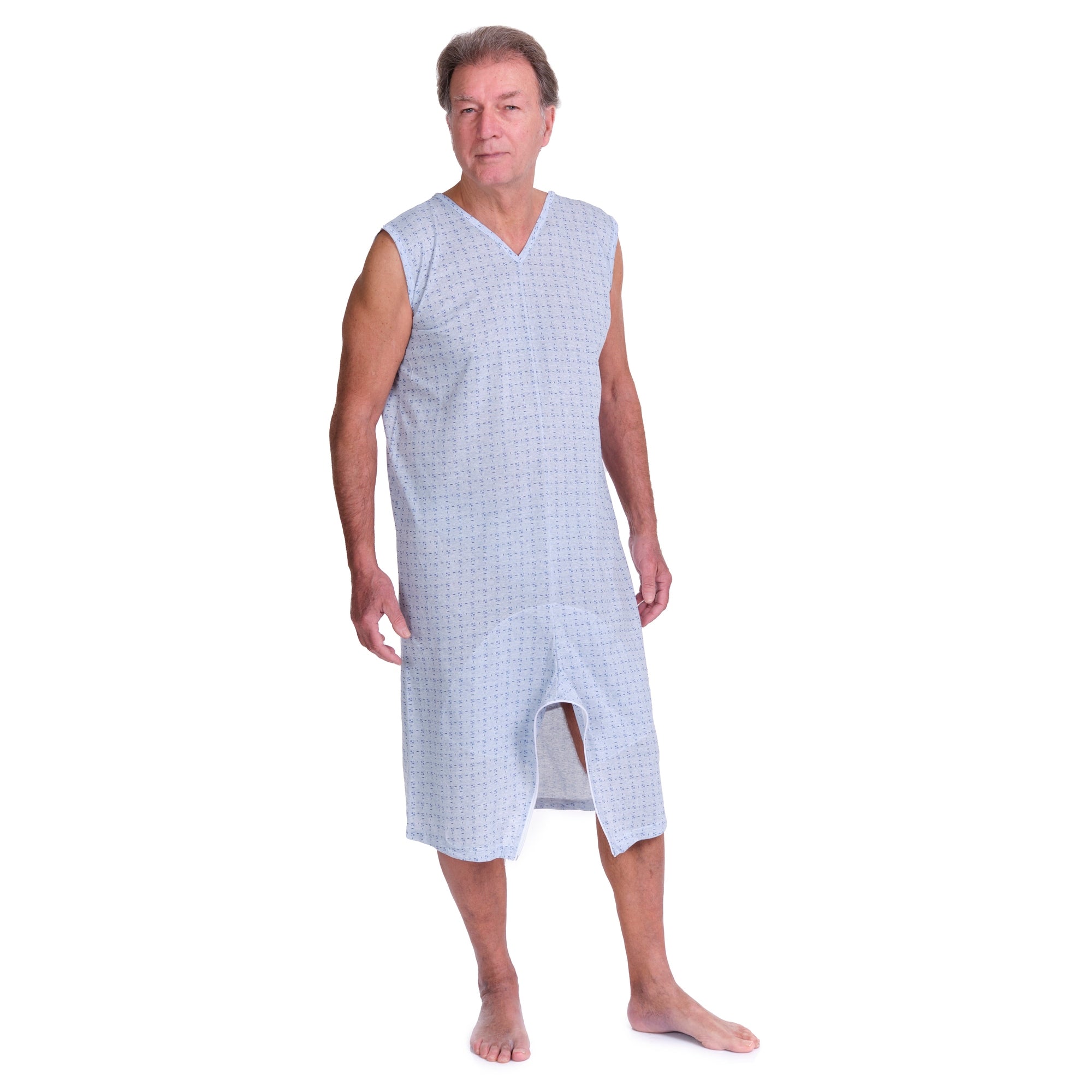 Sleeveless Pyjamas with shorts featuring 2 zips/fasteners, cotton/polyester blend - 9008/8