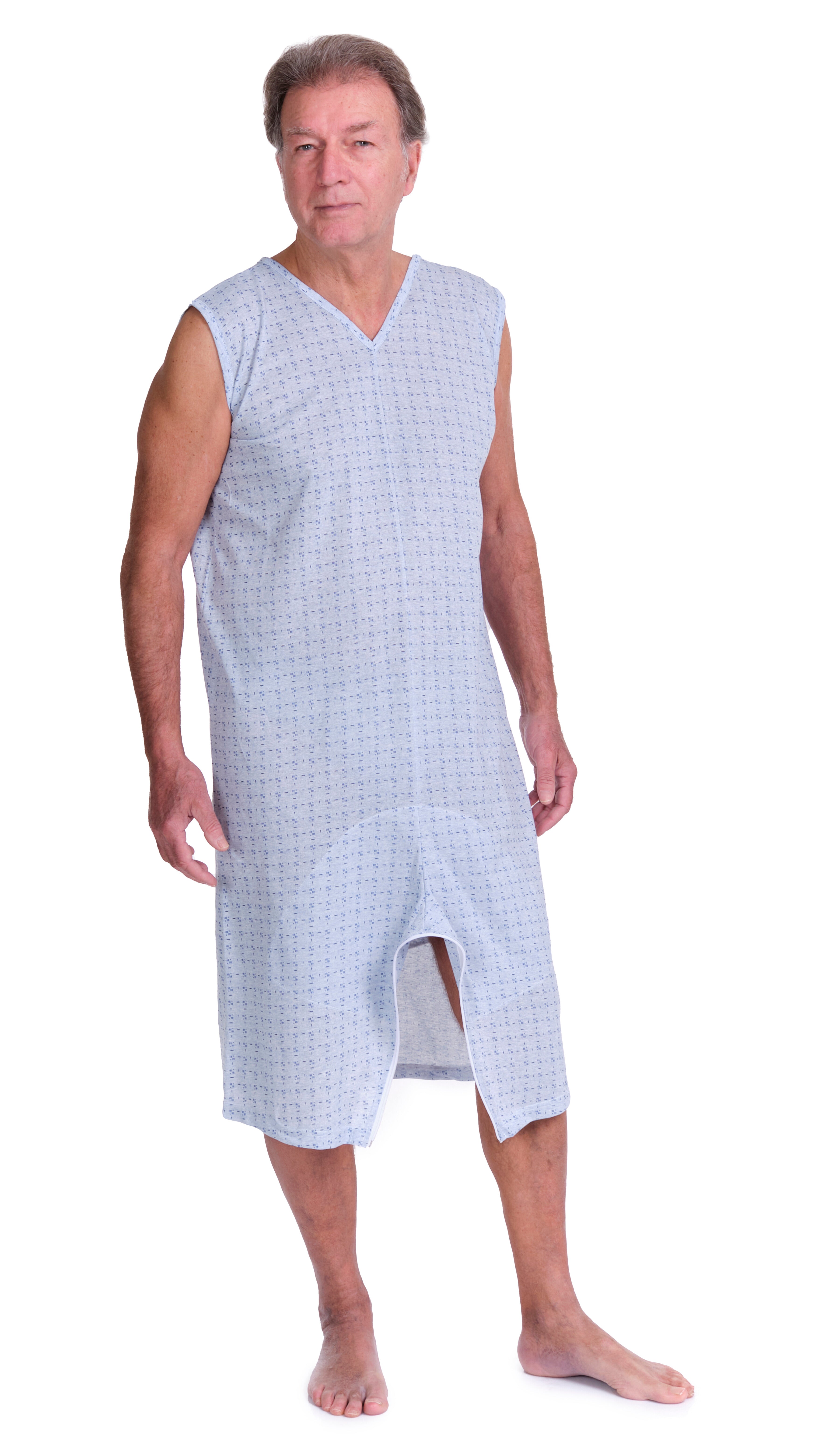 Sleeveless Pyjamas with shorts featuring 2 zips/fasteners, cotton/polyester blend - 9008/8