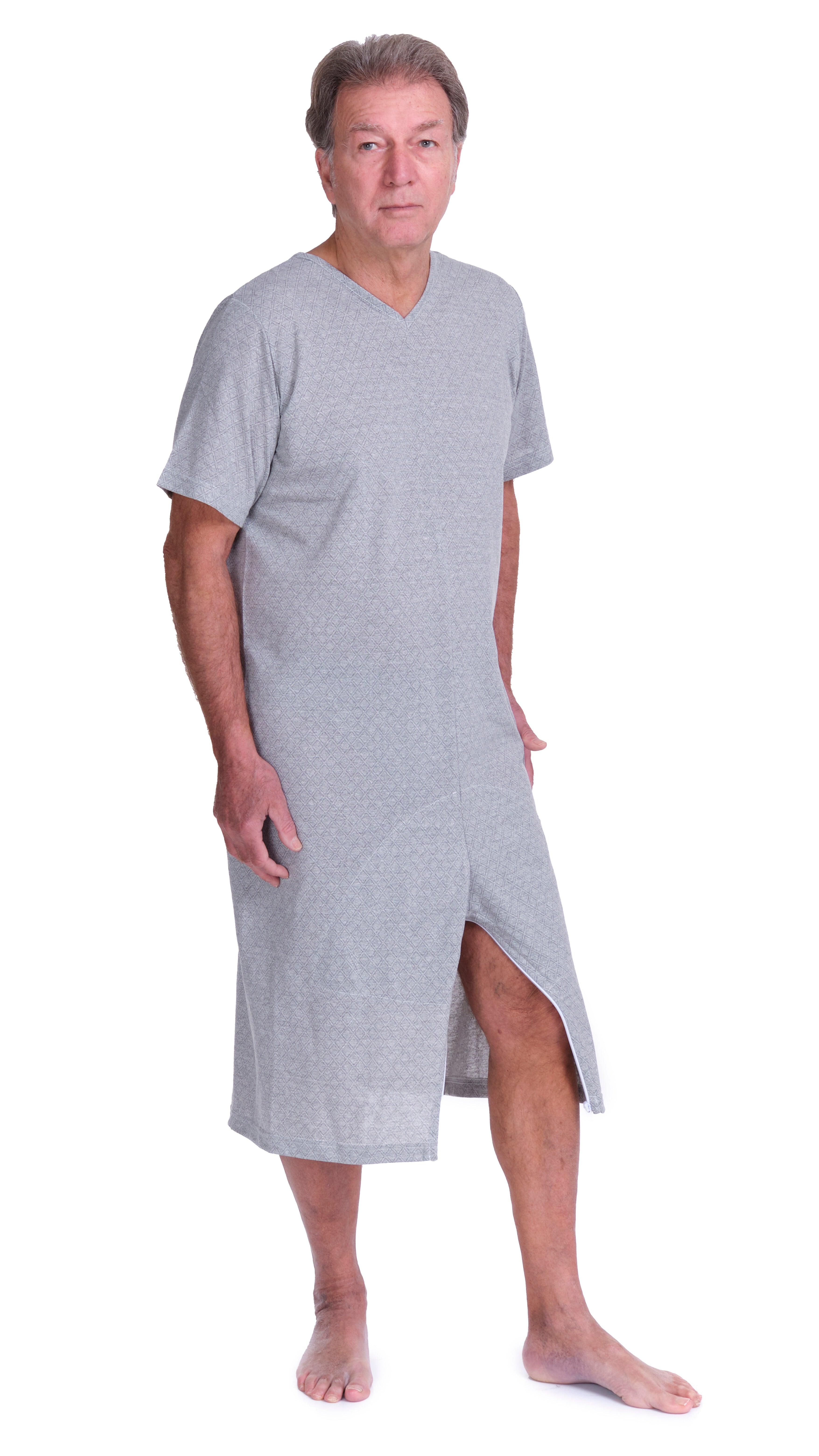 Short-sleeved pyjamas and shorts with 2 zips, cotton/polyester blend - 9008/6