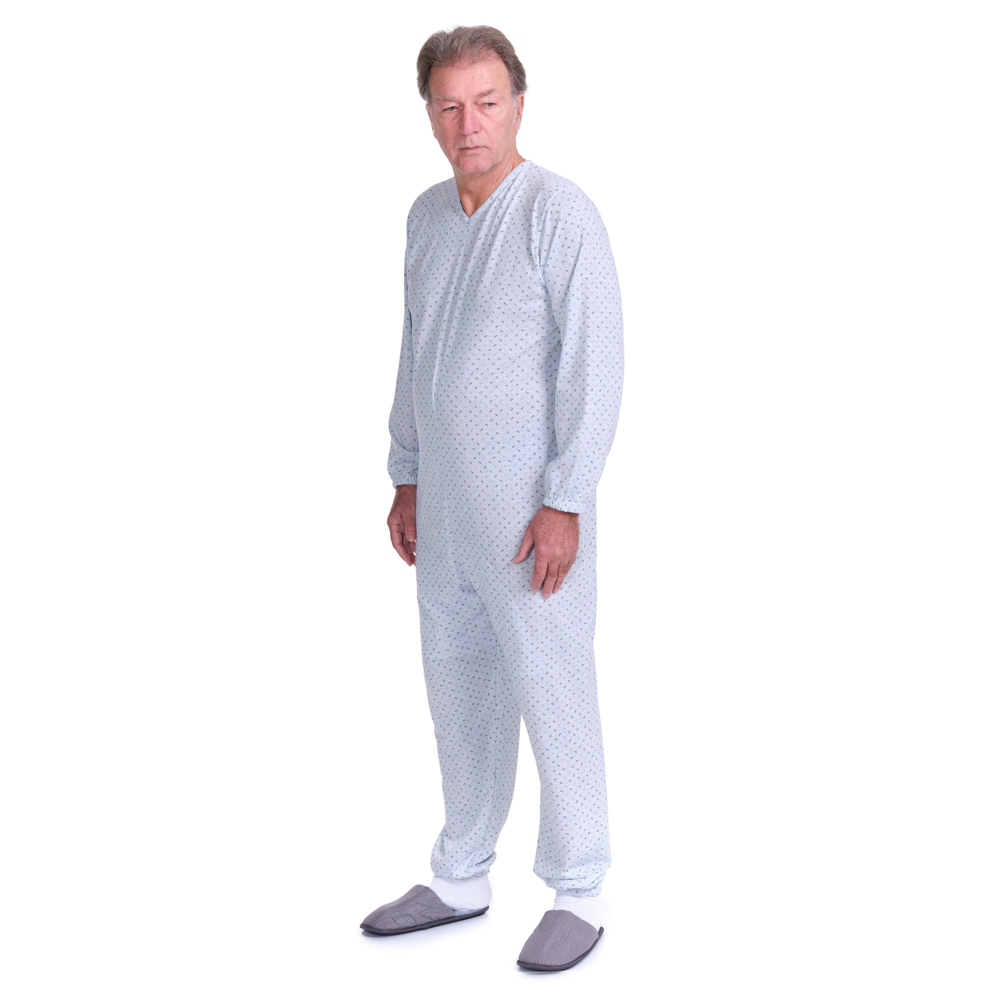 Anti Strip Jumpsuit Pyjamas Short Sleeves and Long Trousers - Cotton and Polyester - 9008/1