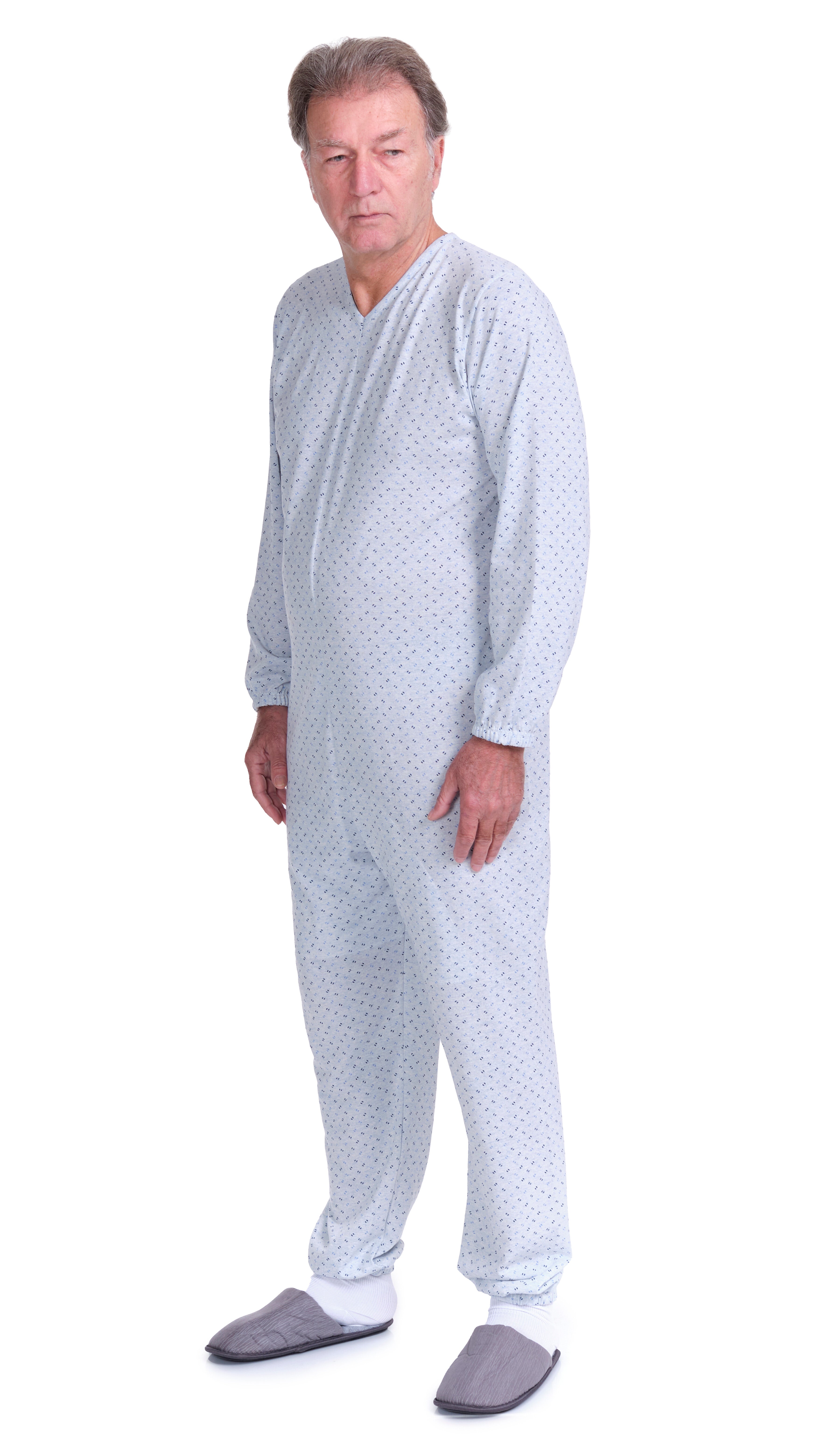 Anti Strip Jumpsuit Pyjamas Short Sleeves and Long Trousers  - Cotton and Polyester - 9008/1