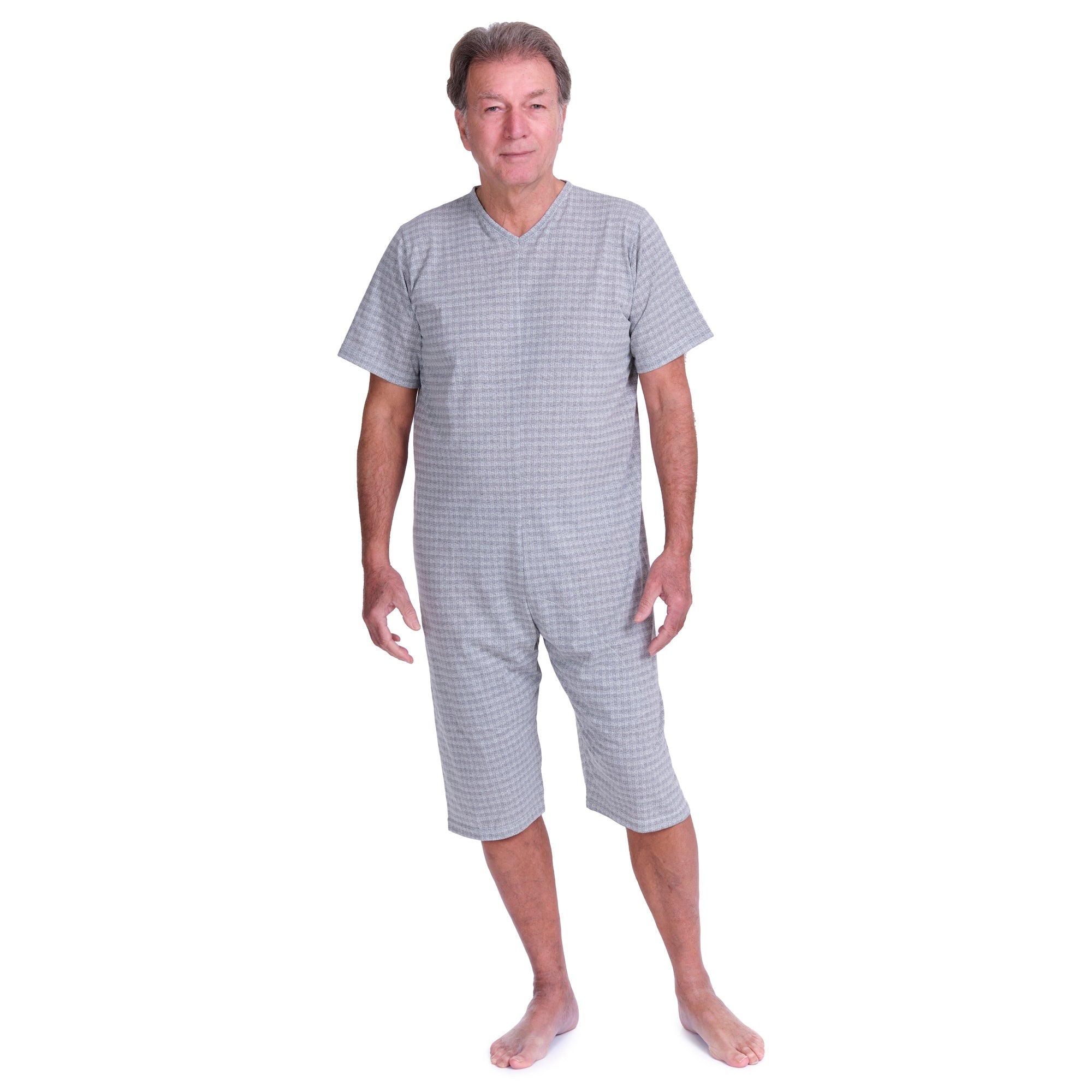 Short-sleeved pyjamas and shorts with 1 zip/fastener at the back, cotton/polyester blend - 9008/5