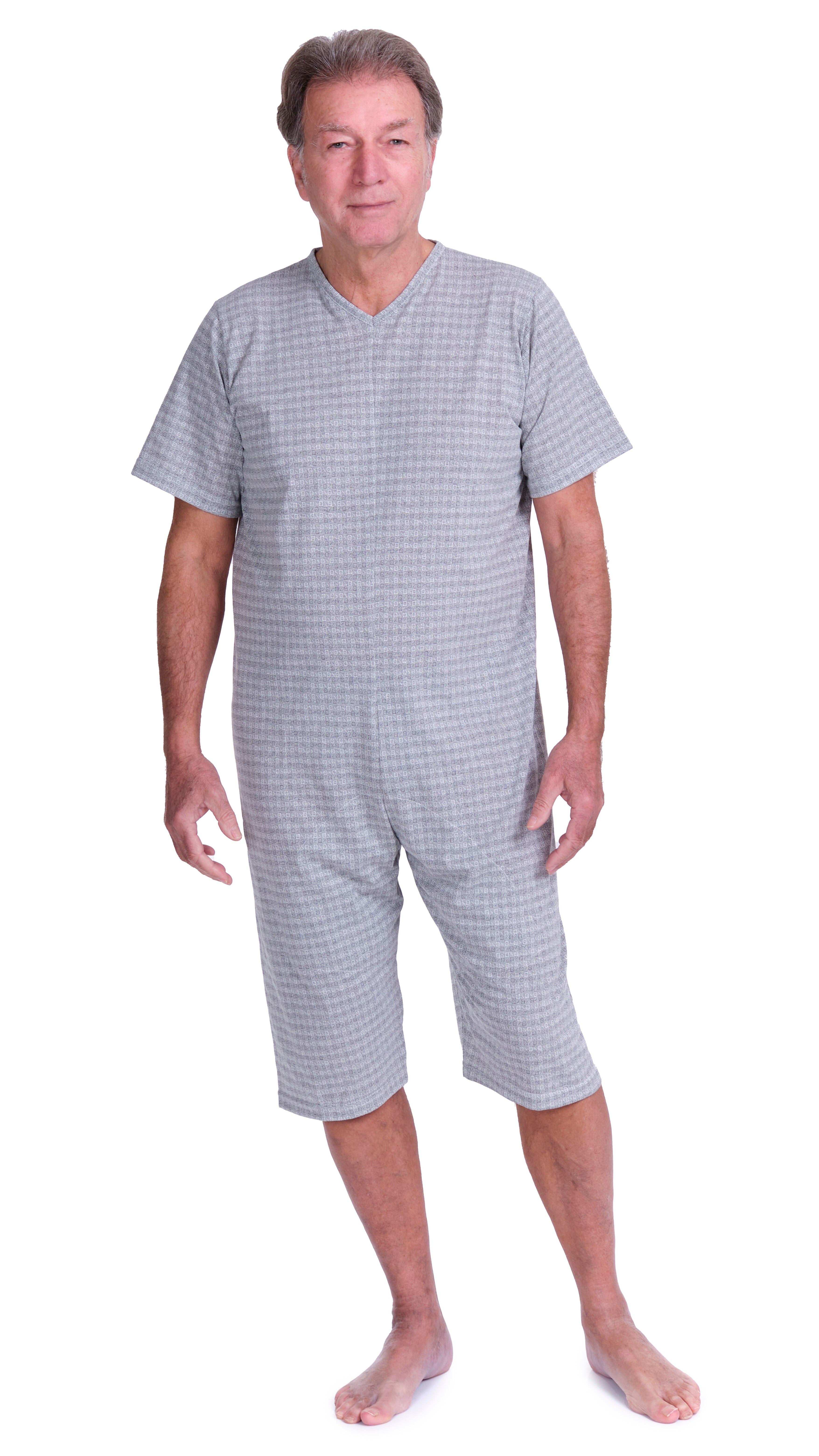 Short-sleeved pyjamas and shorts with 1 zip/fastener at the back, cotton/polyester blend - 9008/5