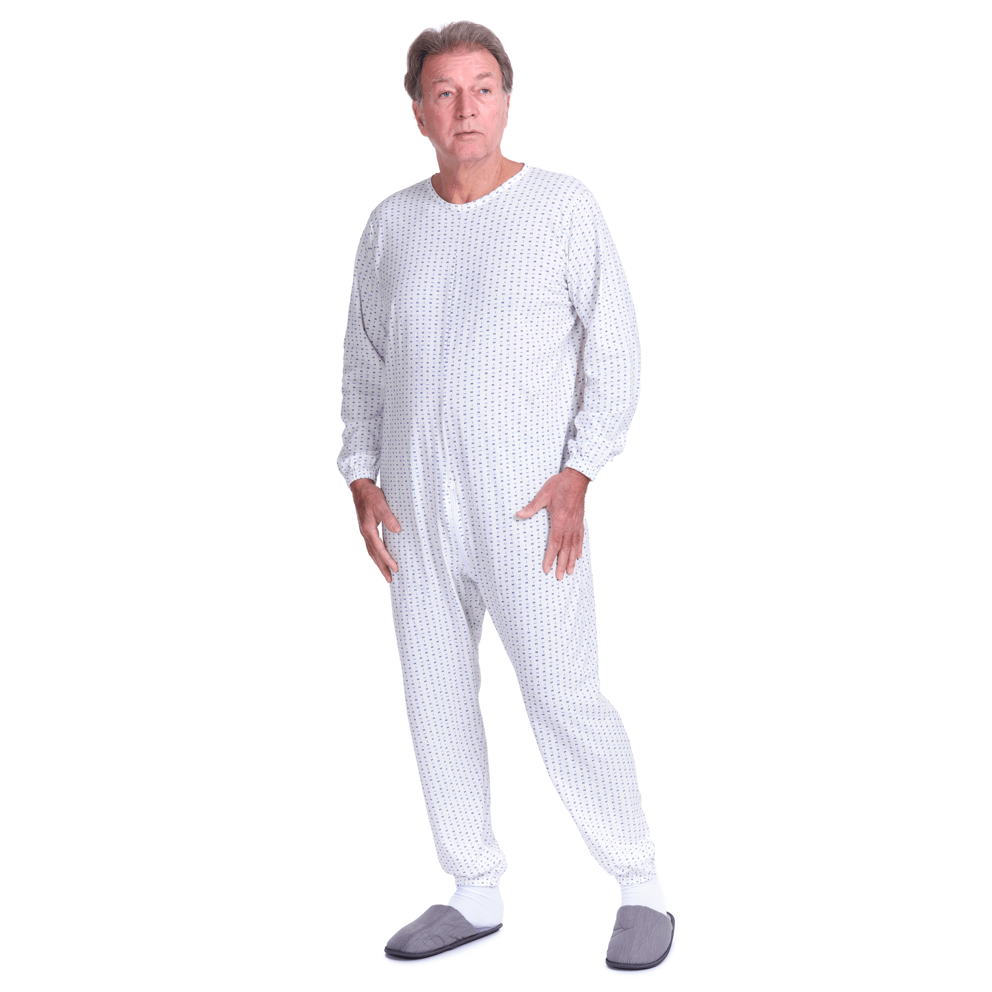 Adaptive Pyjamas Anti Stirip Winter Fleece – Model 9017-F – Alzheimer & Elderly Patients – Back Zip Anti-Removal Suit