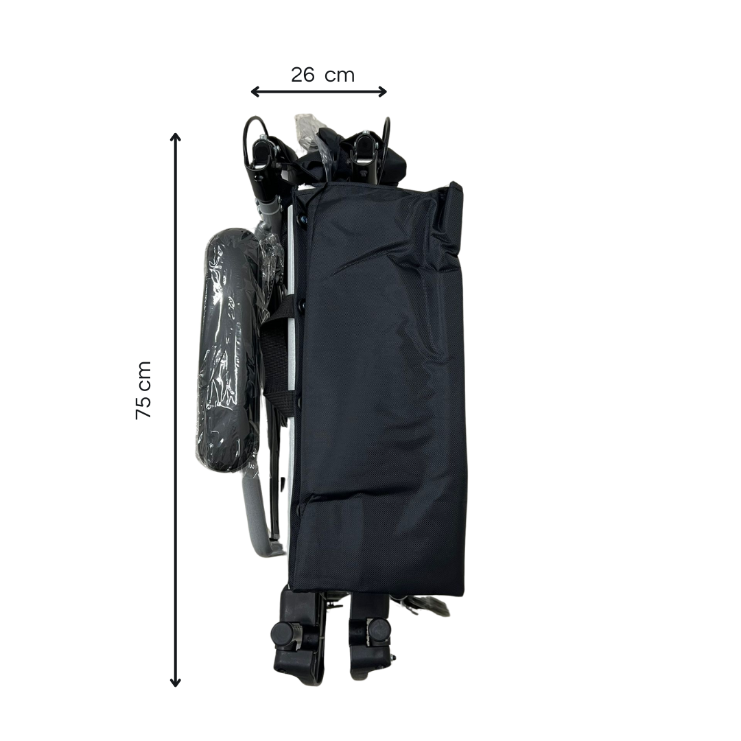 Compact Transit Wheelchair – Narrow Design for Indoors & Tight Spaces – 45cm Seat Width – Lightweight 12.5kg