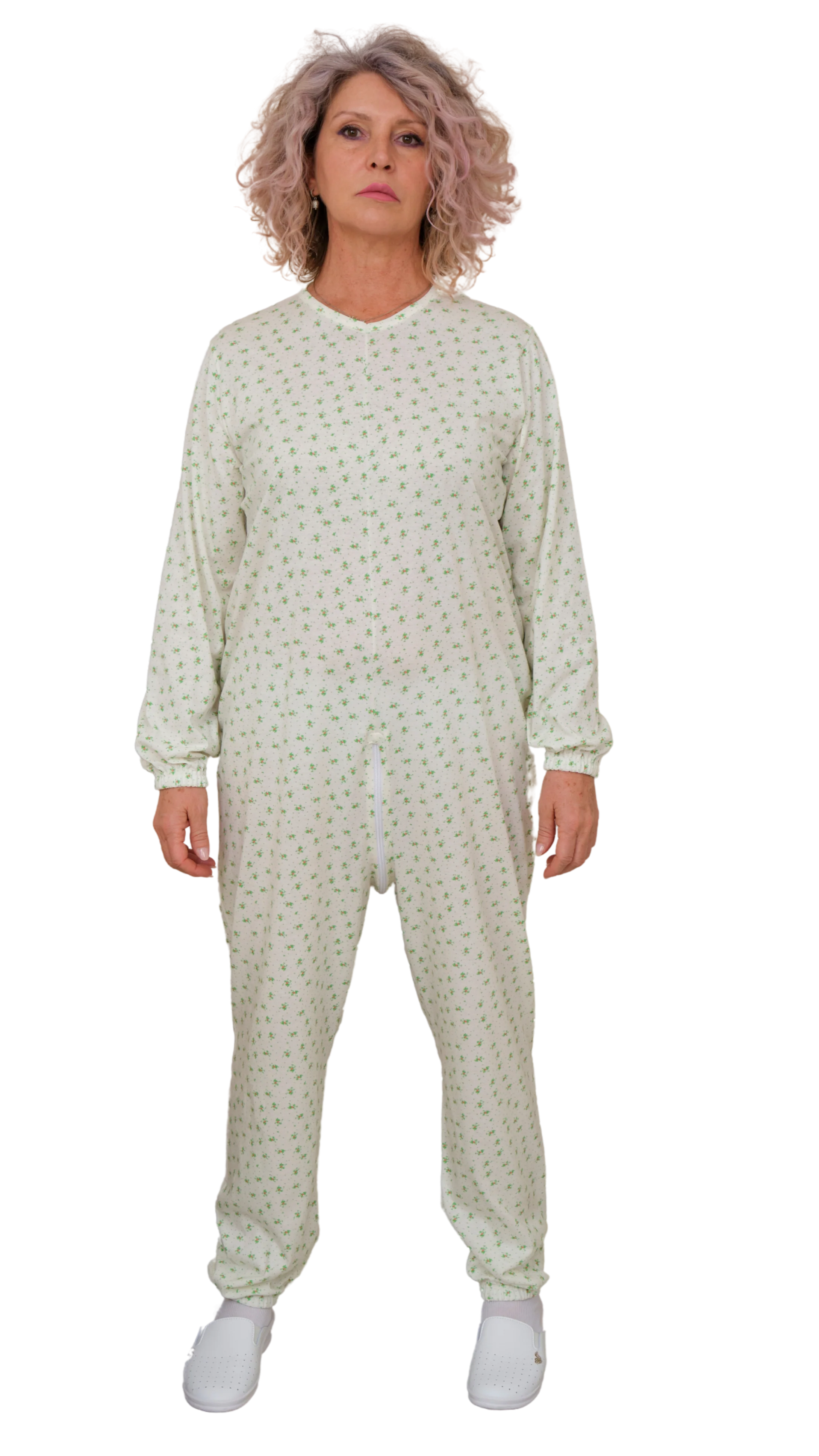 Adaptive Pyjamas Anti Stirip Winter Fleece – Model 9017-F – Alzheimer & Elderly Patients – Back Zip Anti-Removal Suit