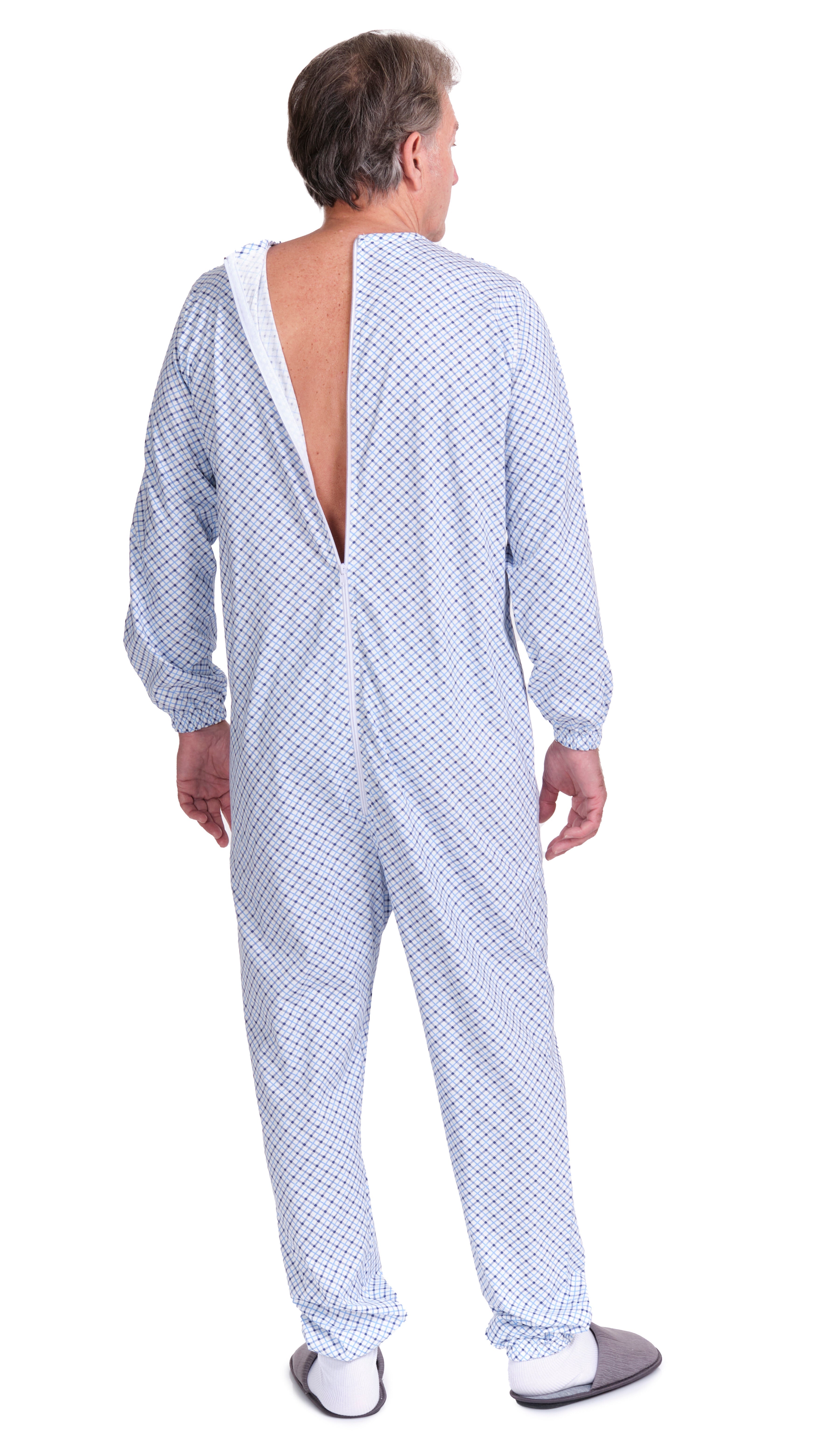 Adaptive Pyjamas with Back Closure 100% Cotton OEKO-TEX - One-piece Anti-Strip Jumpsuit - 9012/1