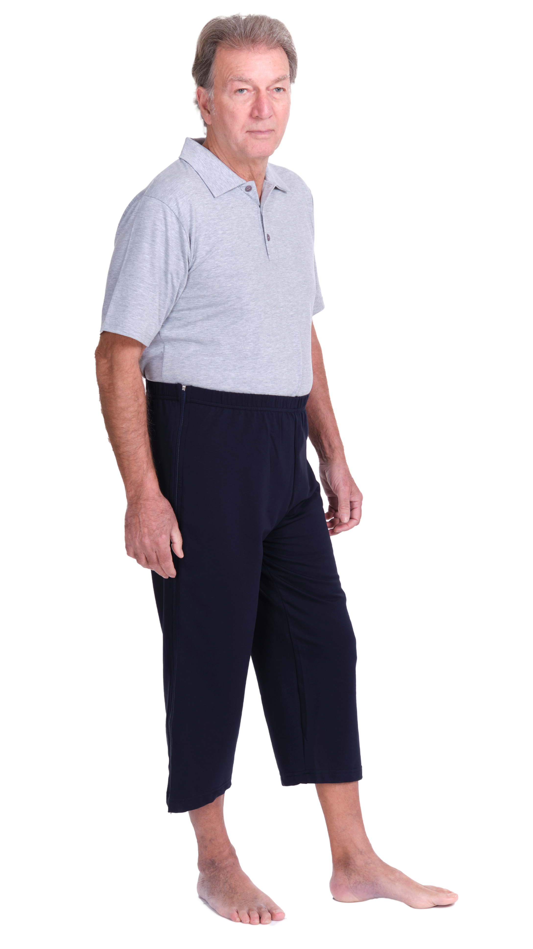 Rehabilitation 3/4 Pants – Model 9018 – Full Side Zipper Opening – Adaptive Trousers for Therapy & Recovery