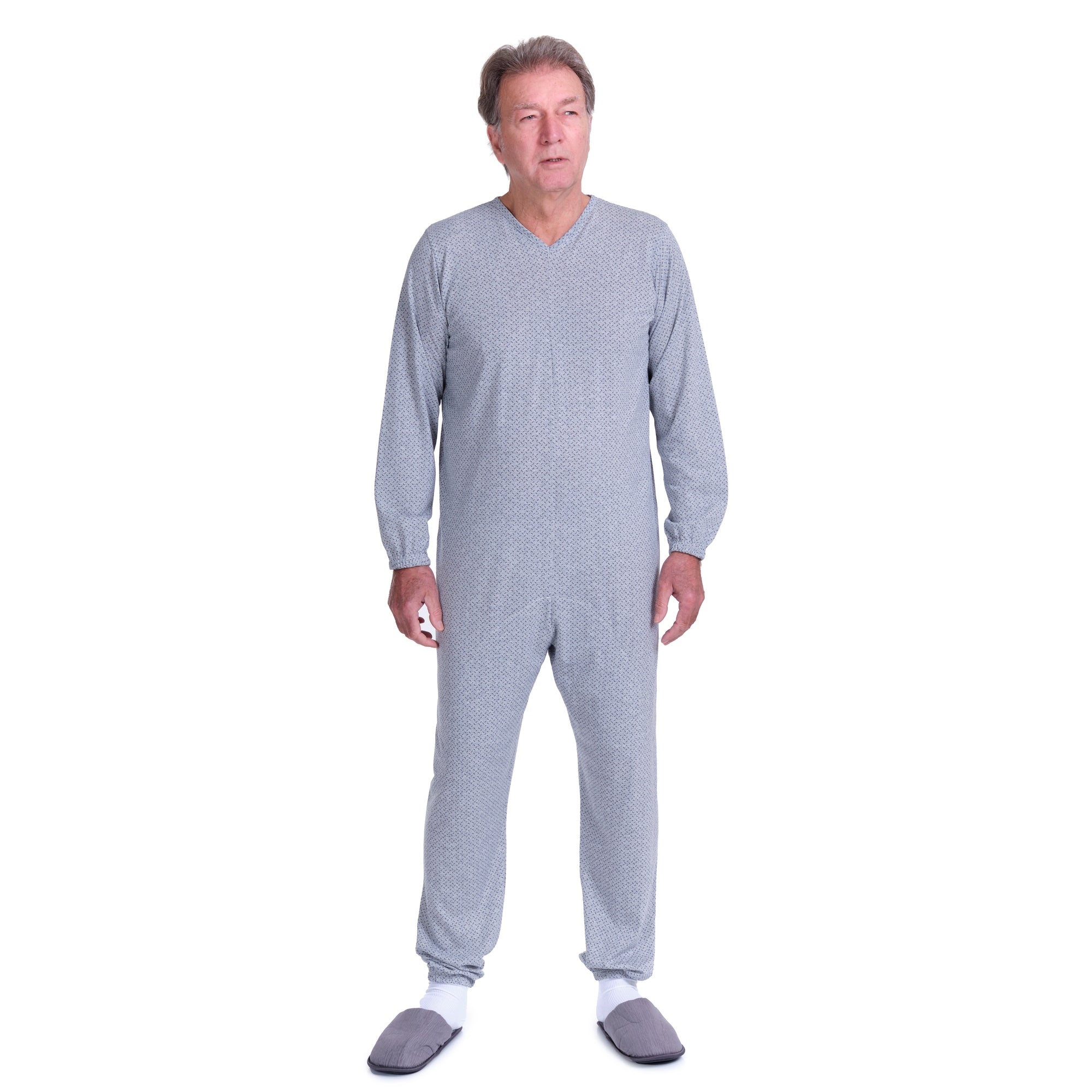 Anti Strip Jumpsuit Pyjamas Short Sleeves and Long Trousers - Cotton and Polyester - 9008/1