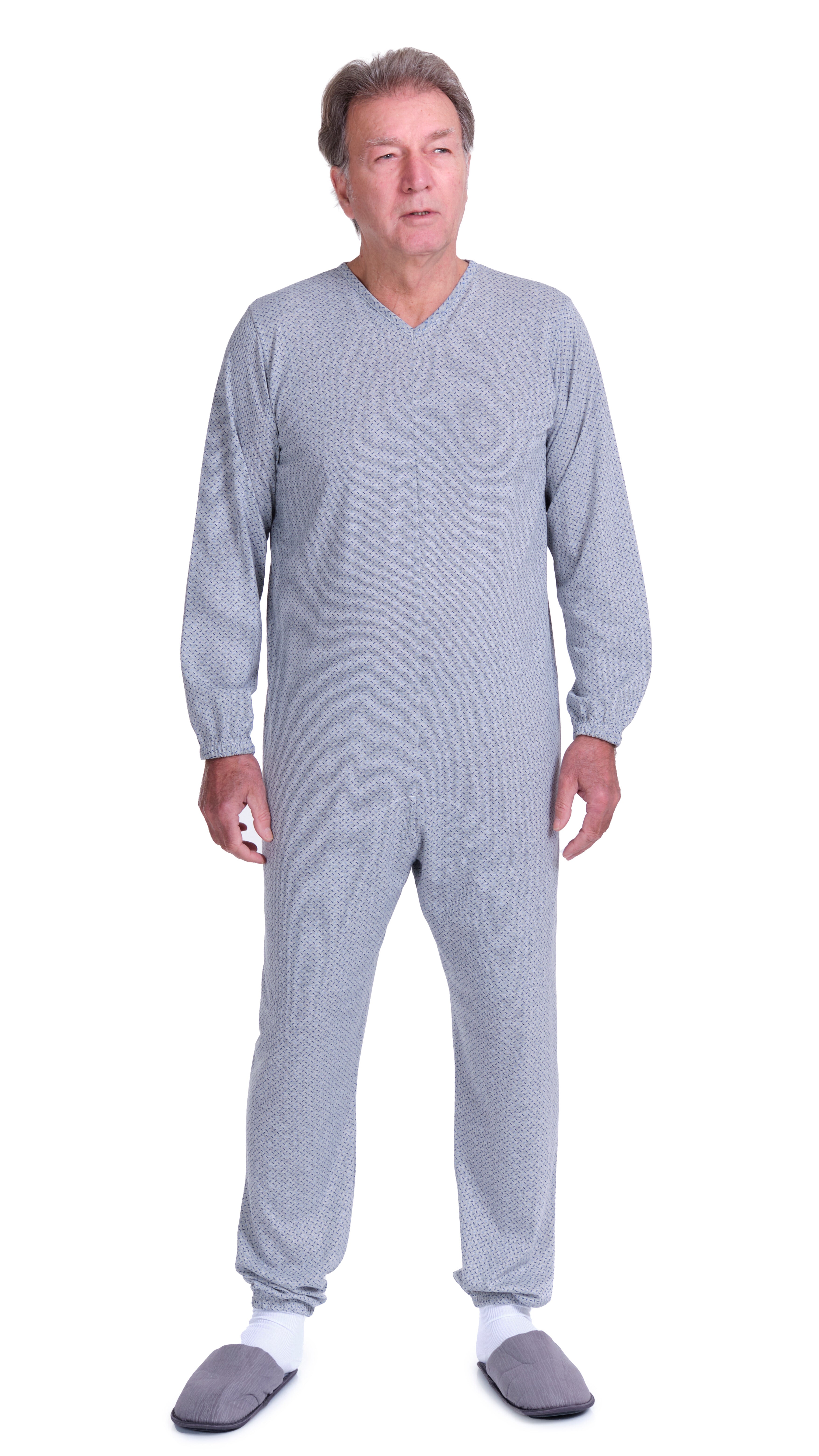 Anti Strip Jumpsuit Pyjamas Short Sleeves and Long Trousers  - Cotton and Polyester - 9008/1