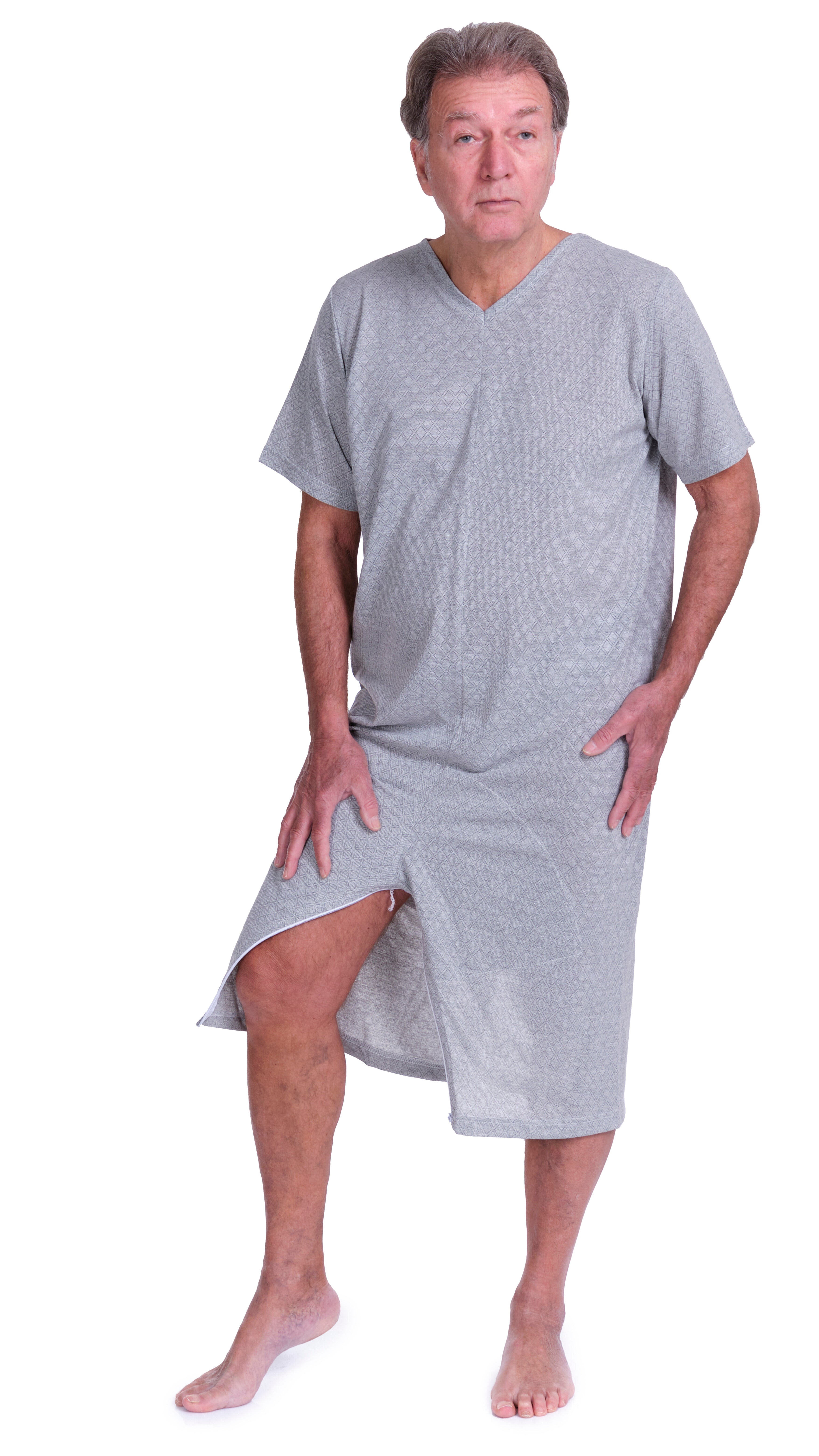 Short-sleeved pyjamas and shorts with 2 zips, cotton/polyester blend - 9008/6