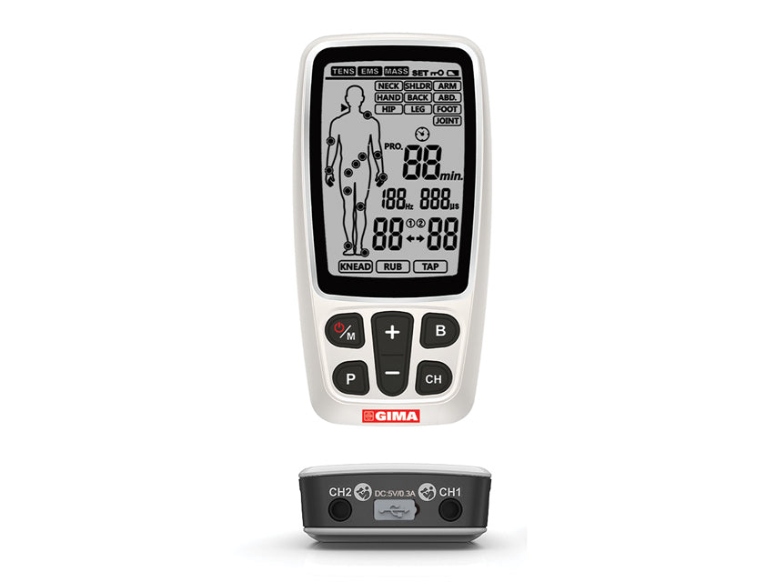 TENS Muscle Electrostimulator, EMS, 3-in-1 Massager, 4 Pads Included, for Pain Relief, Relaxation, 36 Modes, 20 Intensity Levels, Back, Neck, Joints and Sciatica Treatment