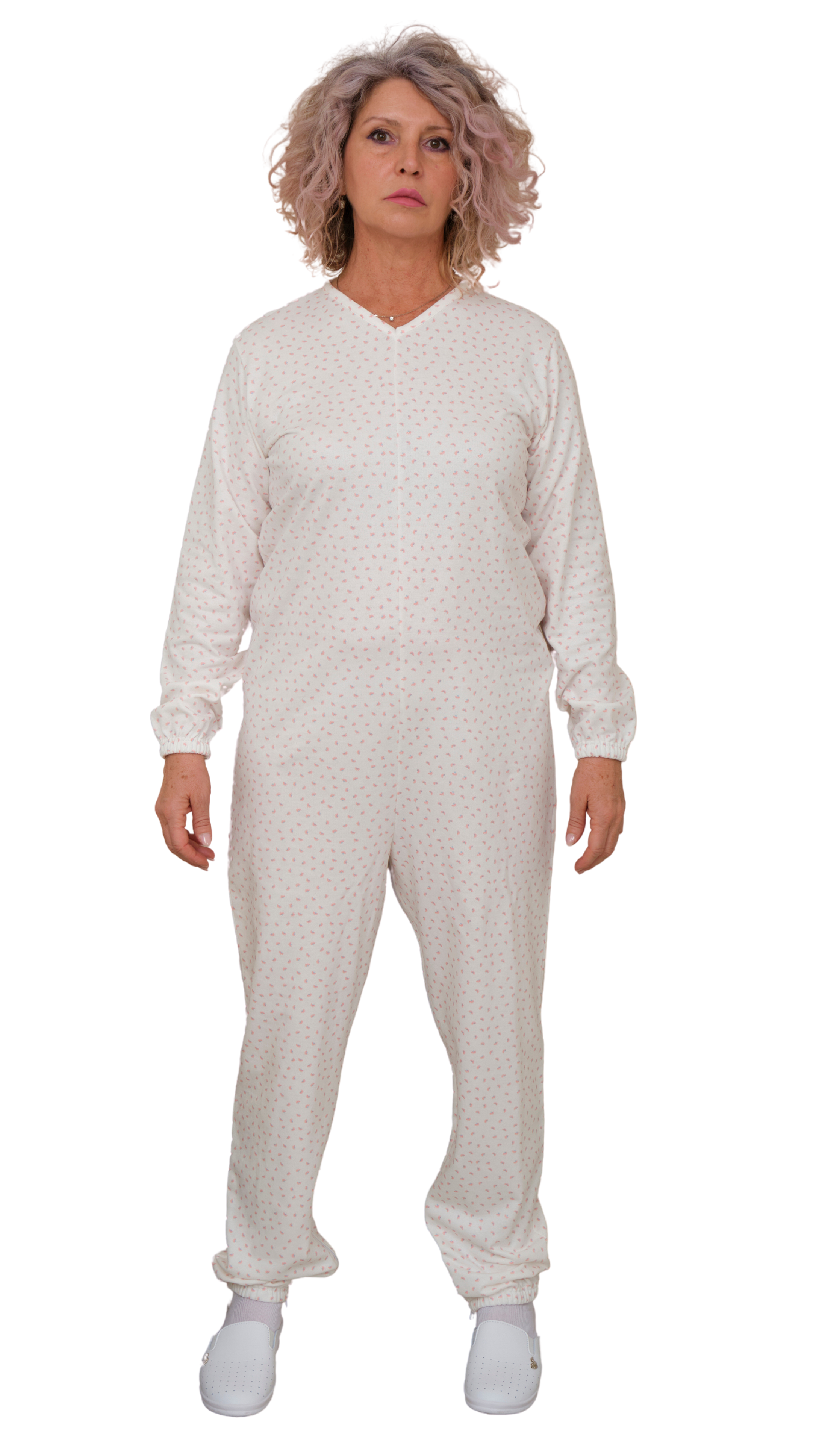 Winter Anti Strip Pajamas – Back & Inner Leg Zipper, Unisex, 100% Cotton (9012-F/2)
