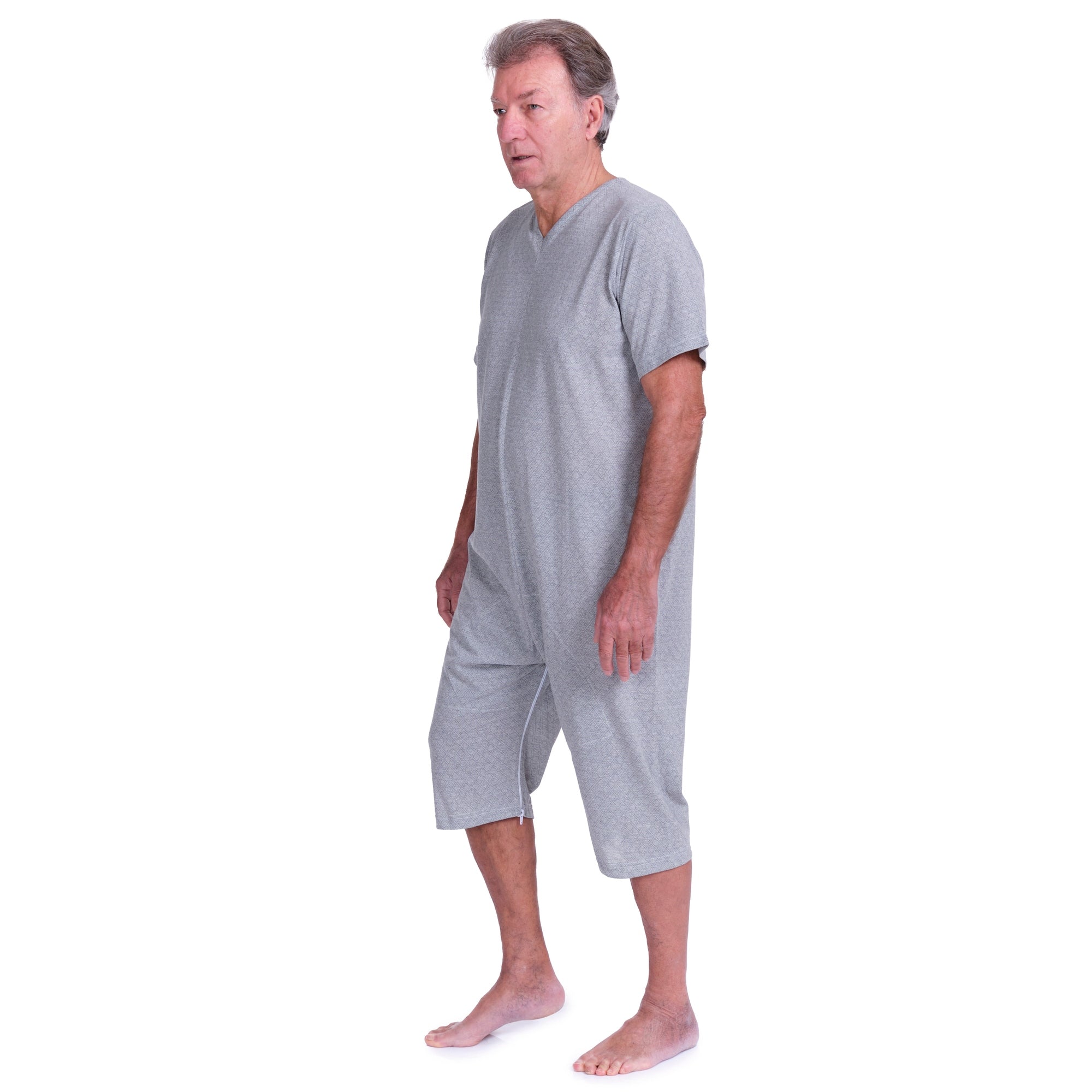 Short-sleeved pyjamas and shorts with 2 zips, cotton/polyester blend - 9008/6