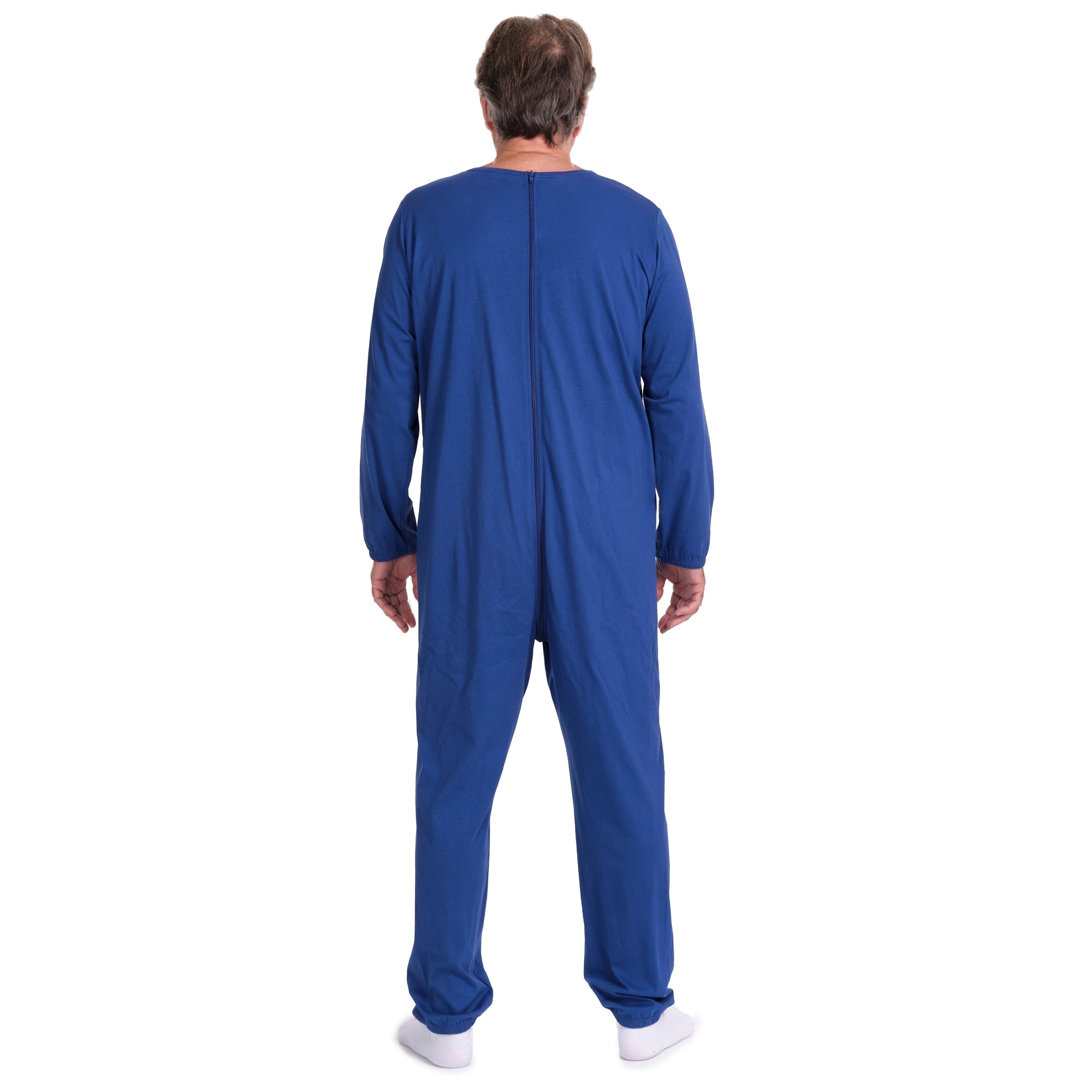 One-piece pyjamas for hospital patients with full-length zip and long sleeves, 100% Cotton - 9078 ML PL