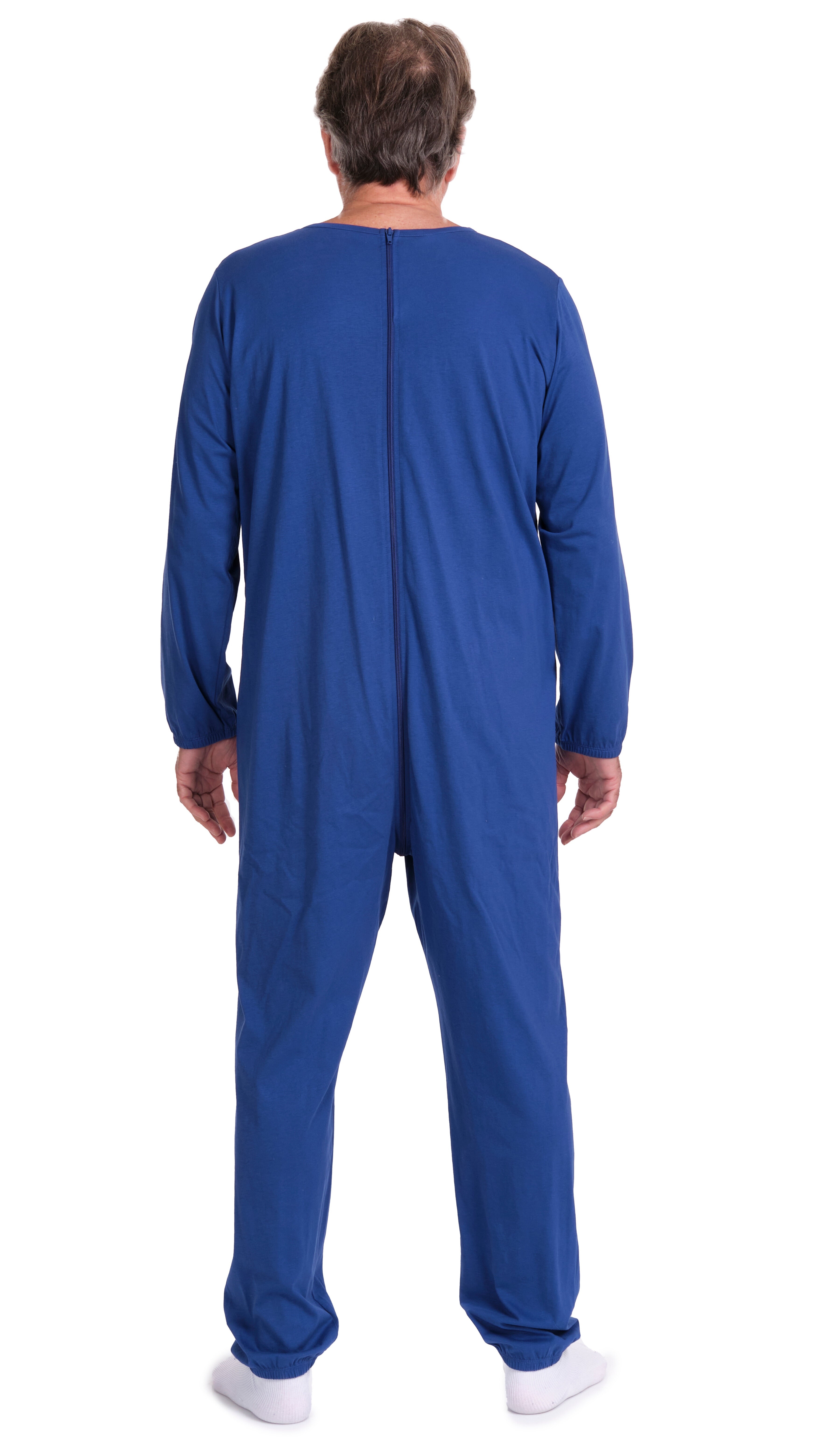 One-piece pyjamas for hospital patients with full-length zip and long sleeves, 100% Cotton - 9078 ML PL