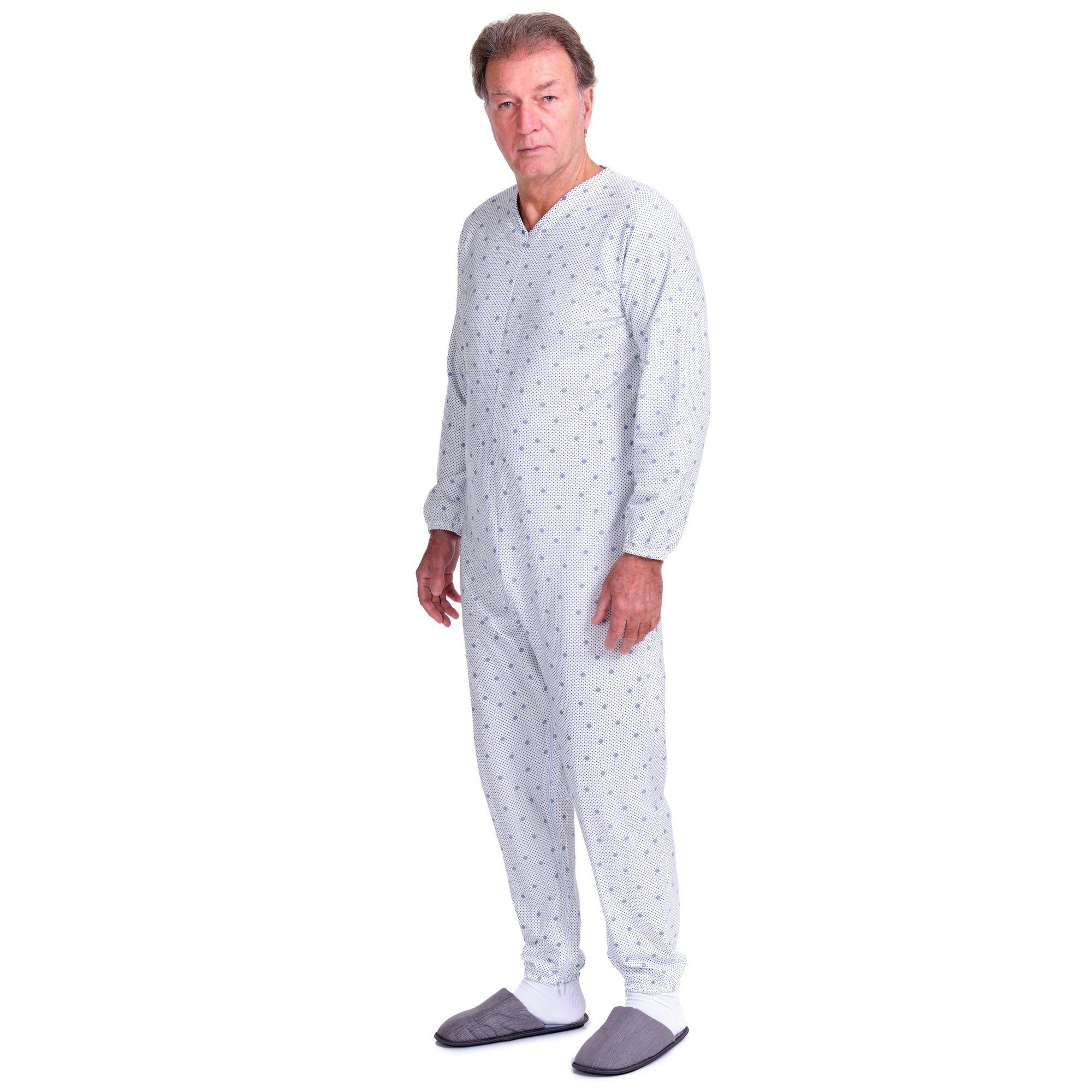 Winter Anti Strip Pajamas – Back & Inner Leg Zipper, Unisex, 100% Cotton 9012-F/2