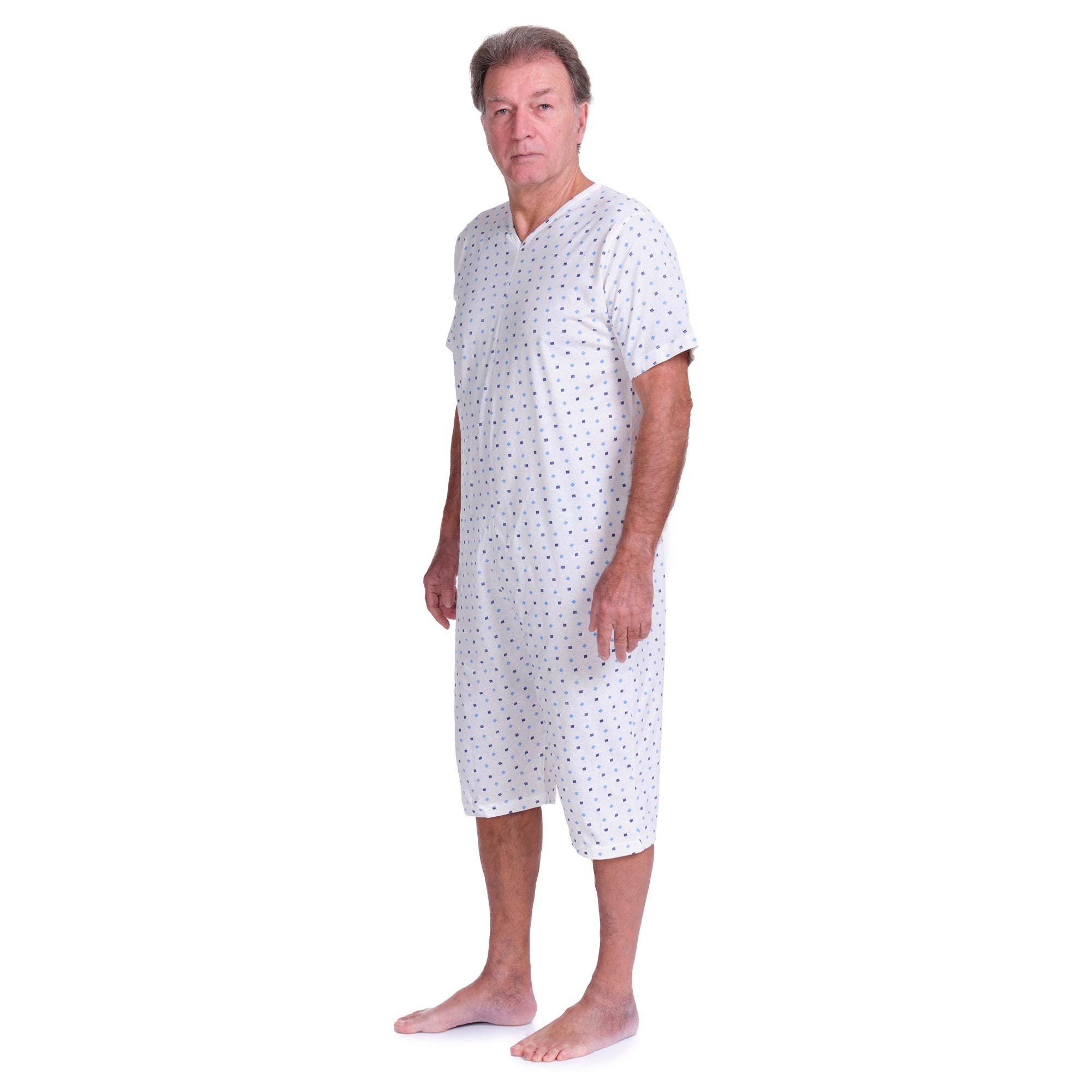 Pyjamas for Seniors with Back Closure Short sleeves Short trousers Adaptive Clothing - Summer 100% Cotton - 9012/5