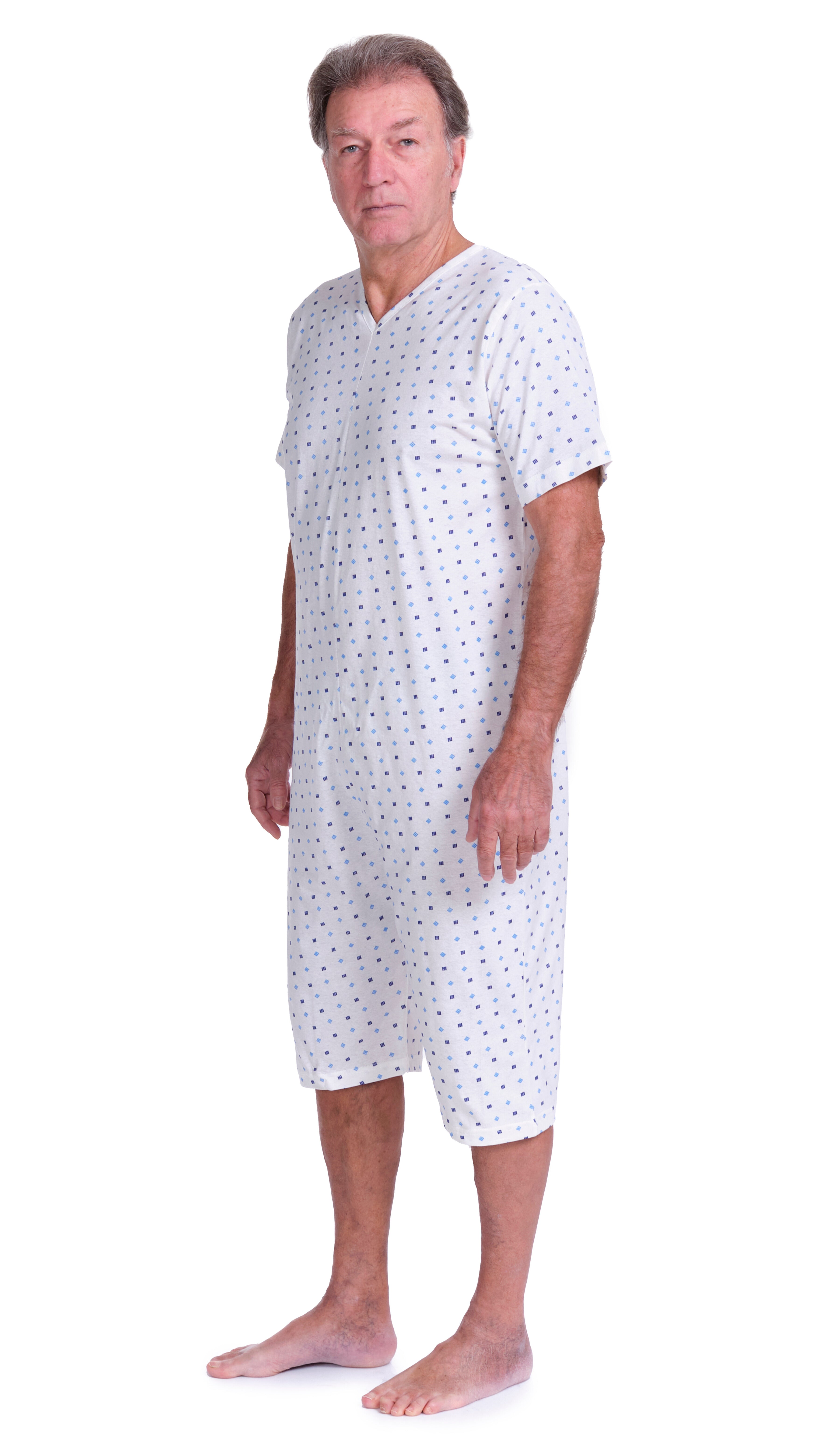 Pyjamas for Seniors with Back Closure Short sleeves Short trousers Adaptive Clothing - Summer 100% Cotton - 9012/5