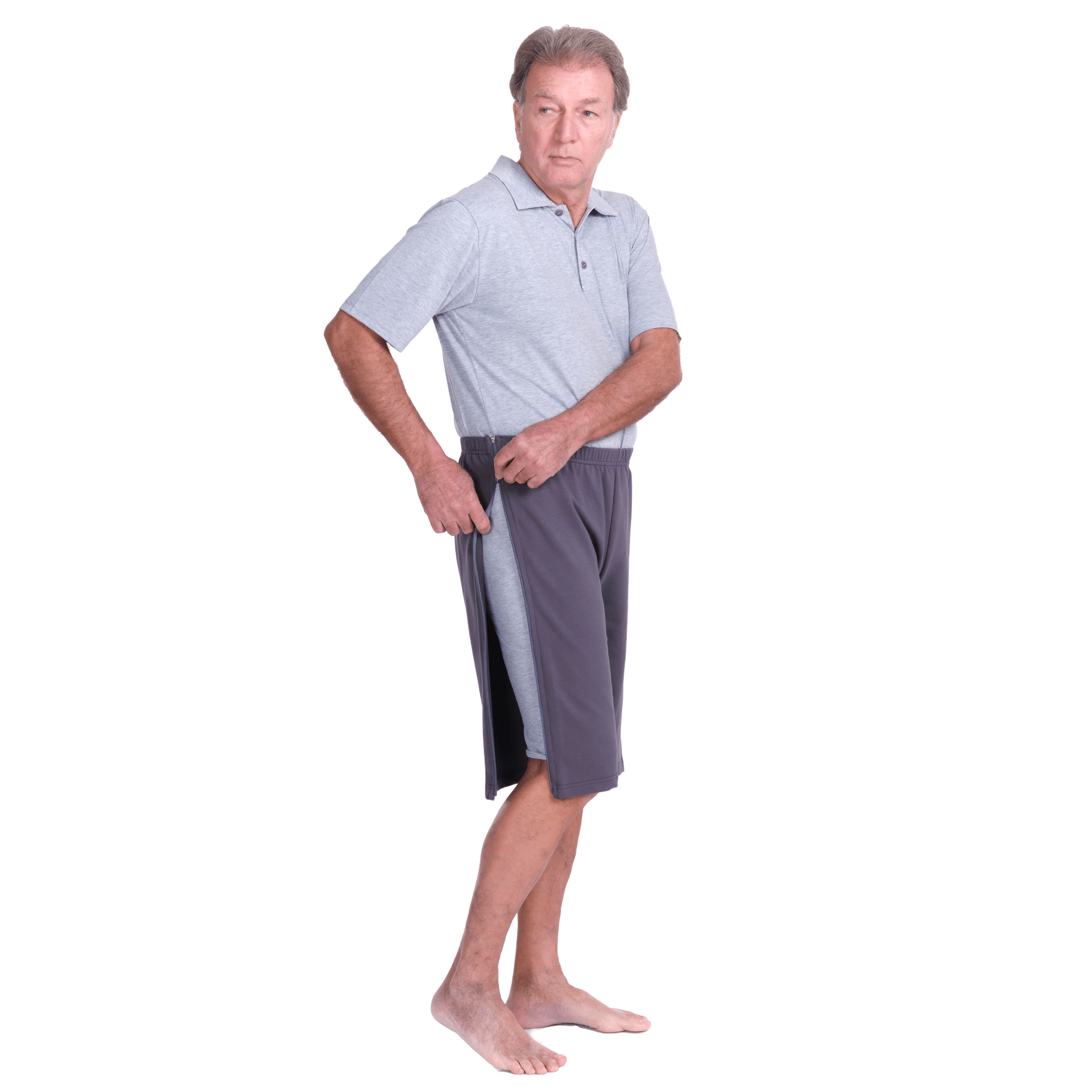 Rehabilitation Shorts – Model 9018-B – Full Side Zipper Opening – Adaptive Pants for Therapy & Recovery