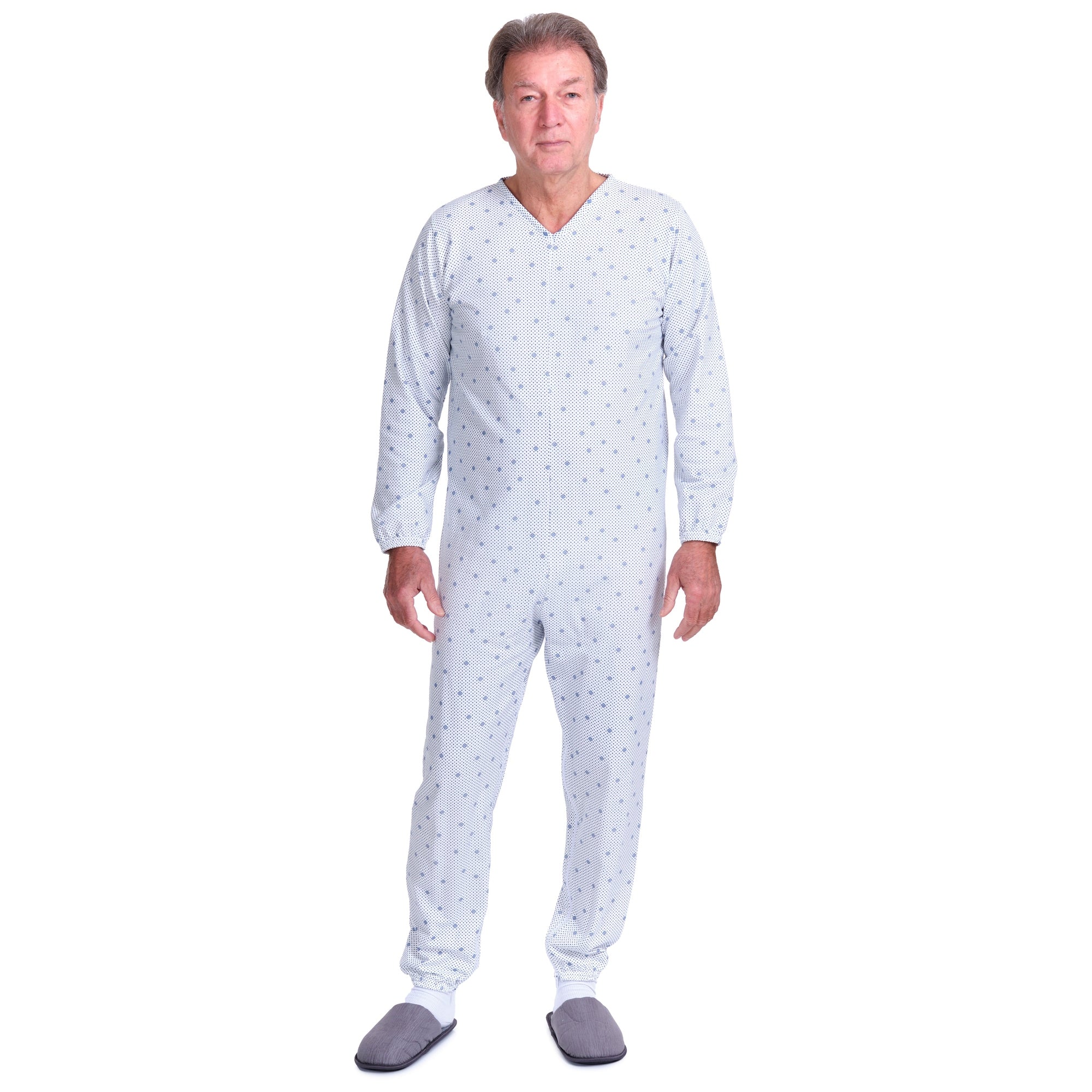 Winter Anti Strip Pajamas – Back & Inner Leg Zipper, Unisex, 100% Cotton 9012-F/2