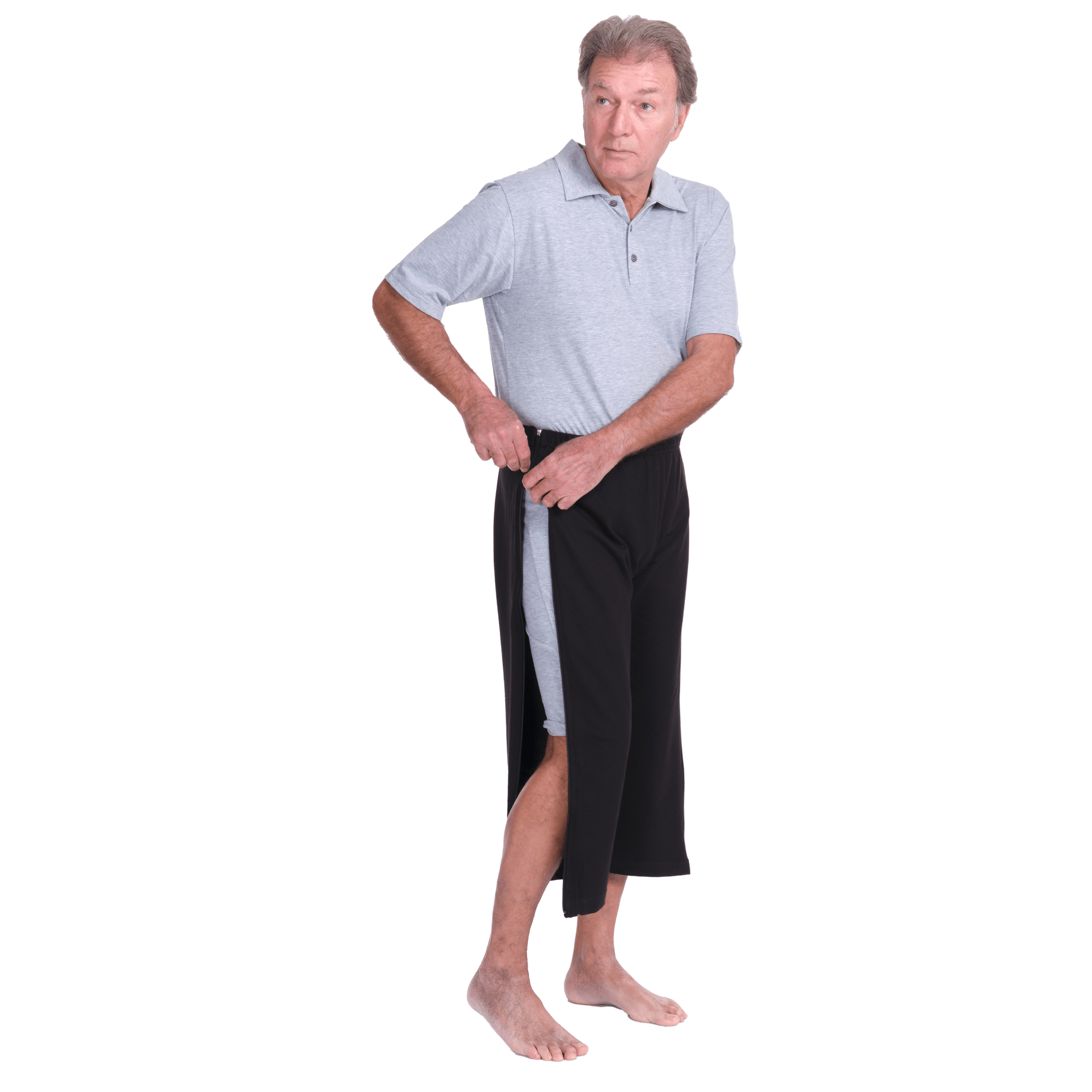 Rehabilitation 3/4 Pants – Model 9018 – Full Side Zipper Opening – Adaptive Trousers for Therapy & Recovery
