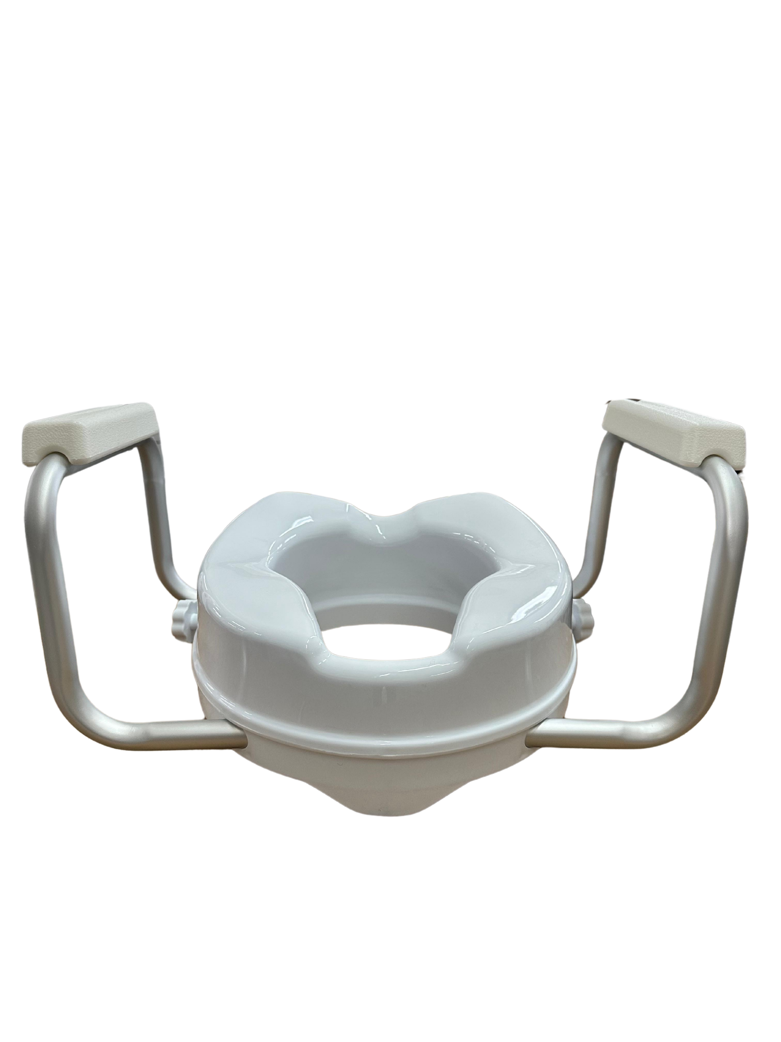 Raised Toilet Seat with Armrests — Universal Fit, Adjustable, 15 cm Height Support for Elderly, Disabled & Pregnant Women