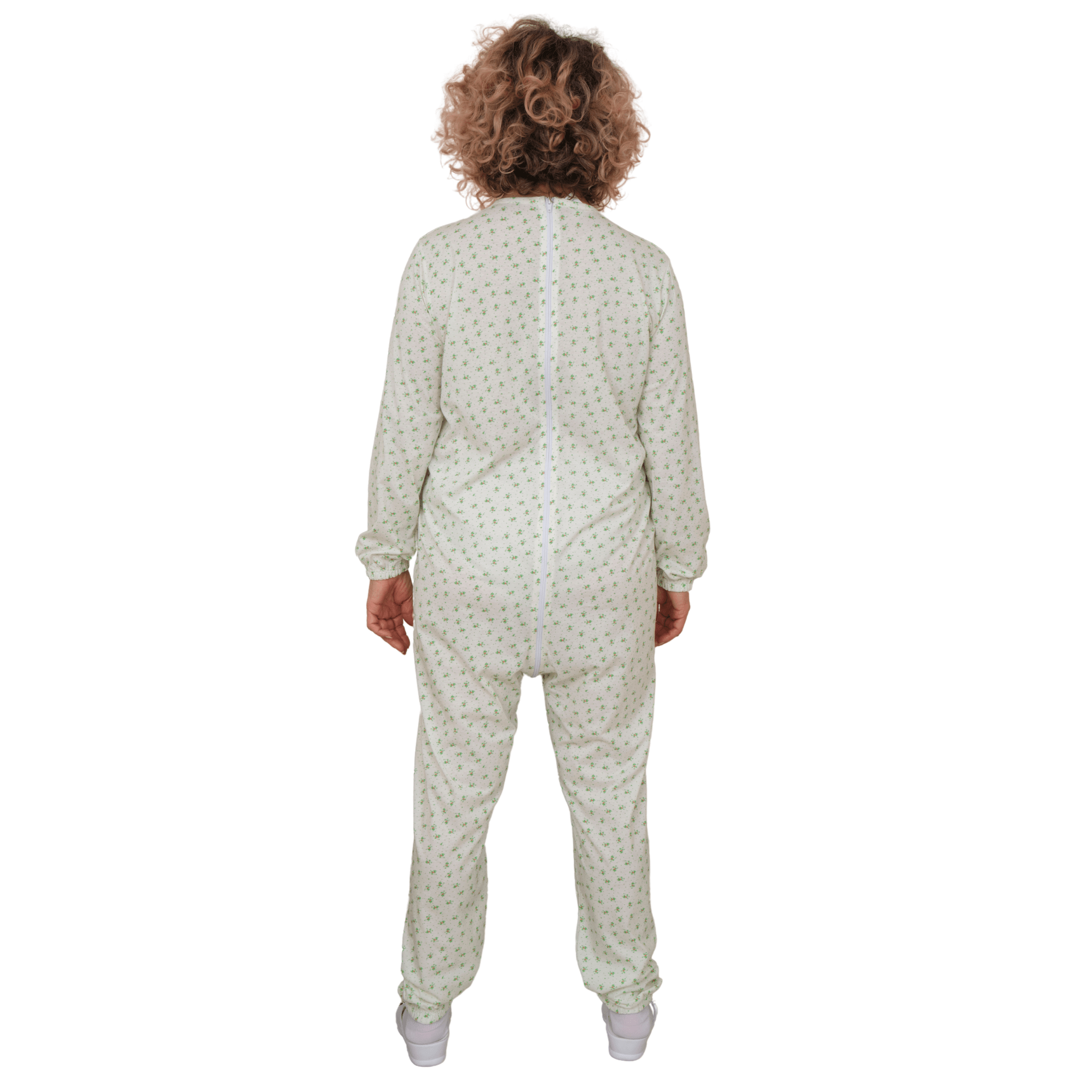 Adaptive Pyjamas – Model 9017 – Long Sleeve 100% Cotton Jumpsuit – Back Zipper – Elderly, Incontinence & Alzheimer Care – Made in Italy