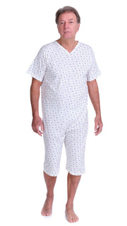 Pyjamas for Seniors with Back Closure Short sleeves Short trousers Adaptive Clothing - Summer 100% Cotton - 9012/5