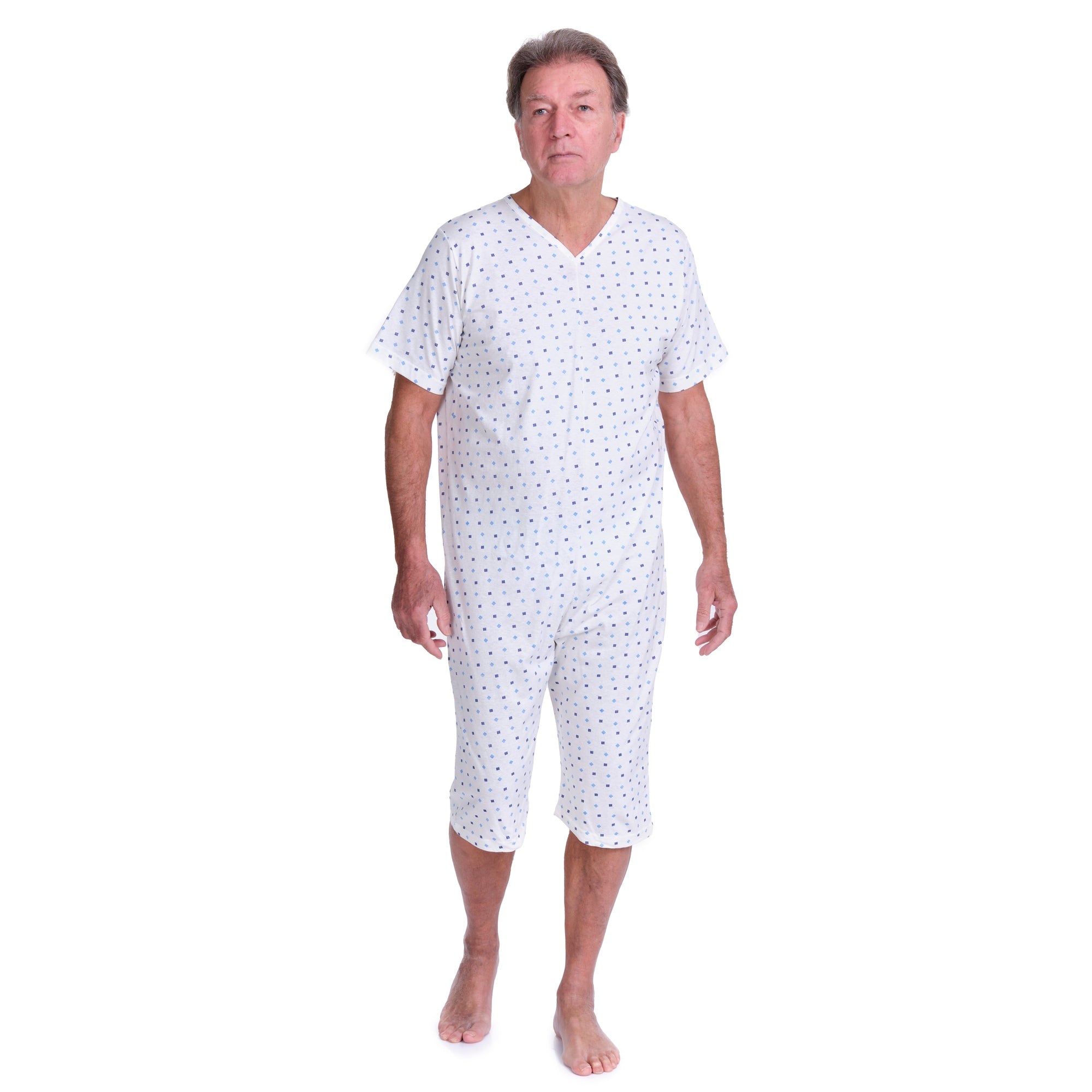 Pyjamas for Seniors with Back Closure Short sleeves Short trousers Adaptive Clothing - Summer 100% Cotton - 9012/5