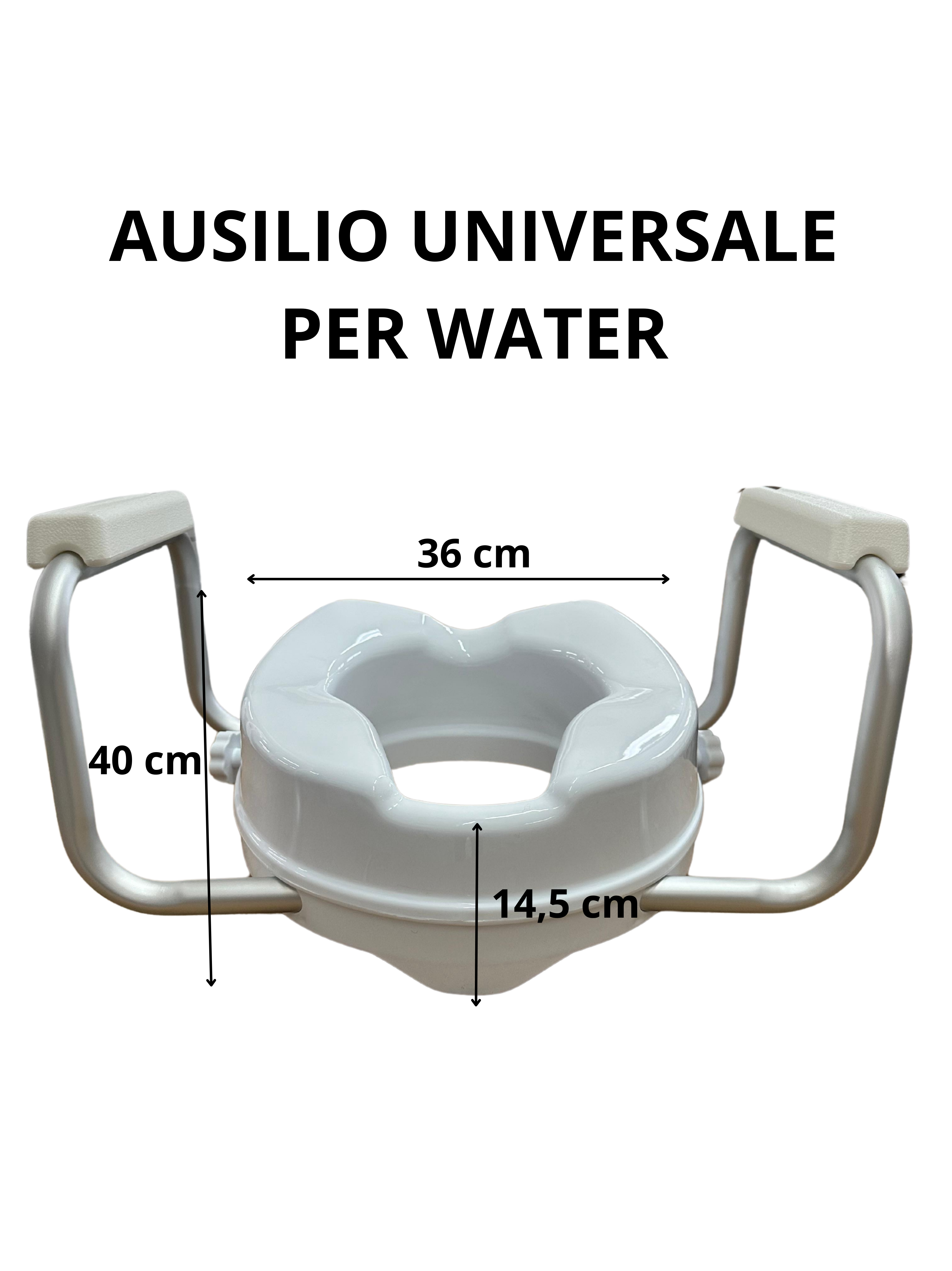 Raised Toilet Seat with Armrests — Universal Fit, Adjustable, 15 cm Height Support for Elderly, Disabled & Pregnant Women