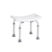 Shower Stool — Adjustable Height (40–60 cm), Anti-Rust Aluminum, Non-Slip Rubber Feet, U-Shaped Ergonomic Seat