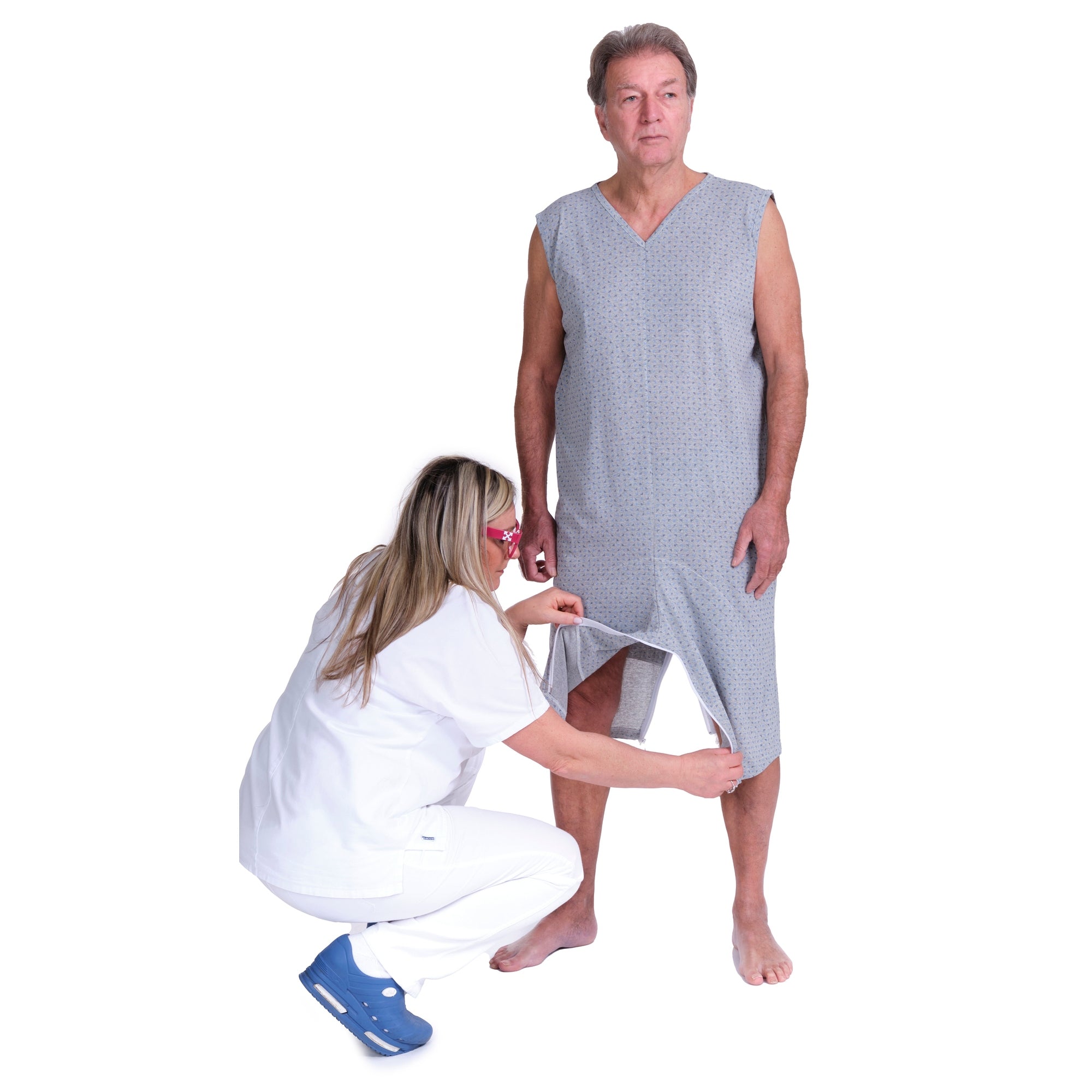 Sleeveless Pyjamas with shorts featuring 2 zips/fasteners, cotton/polyester blend - 9008/8