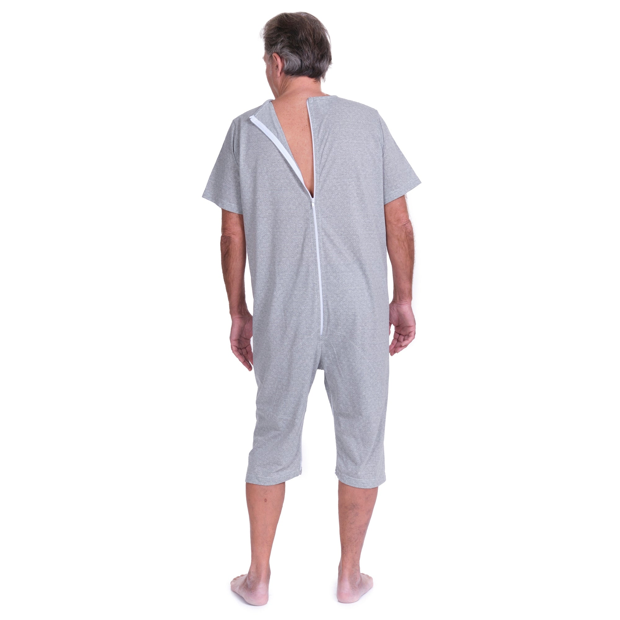 Short-sleeved pyjamas and shorts with 2 zips, cotton/polyester blend - 9008/6