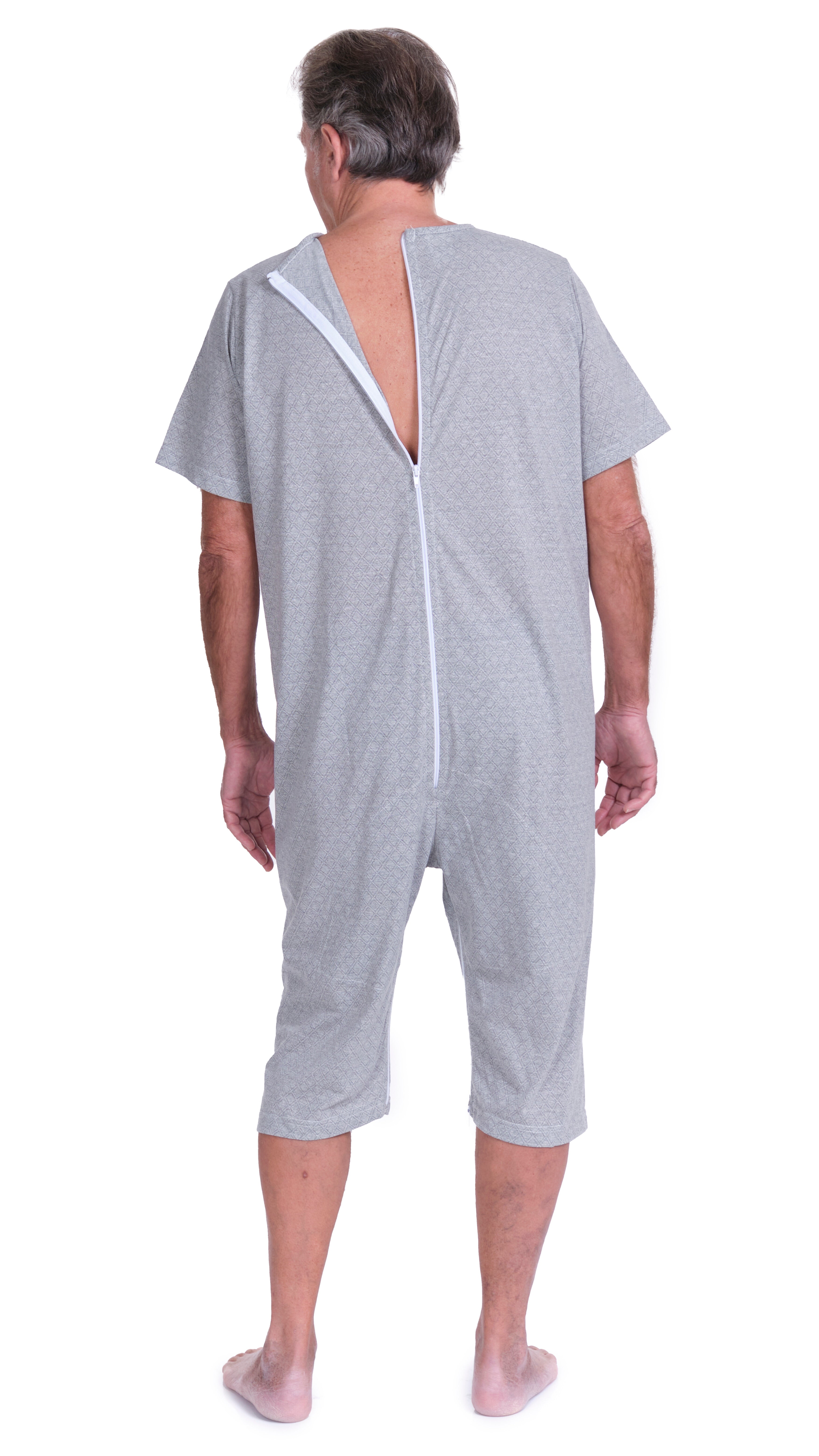 Short-sleeved pyjamas and shorts with 2 zips, cotton/polyester blend - 9008/6