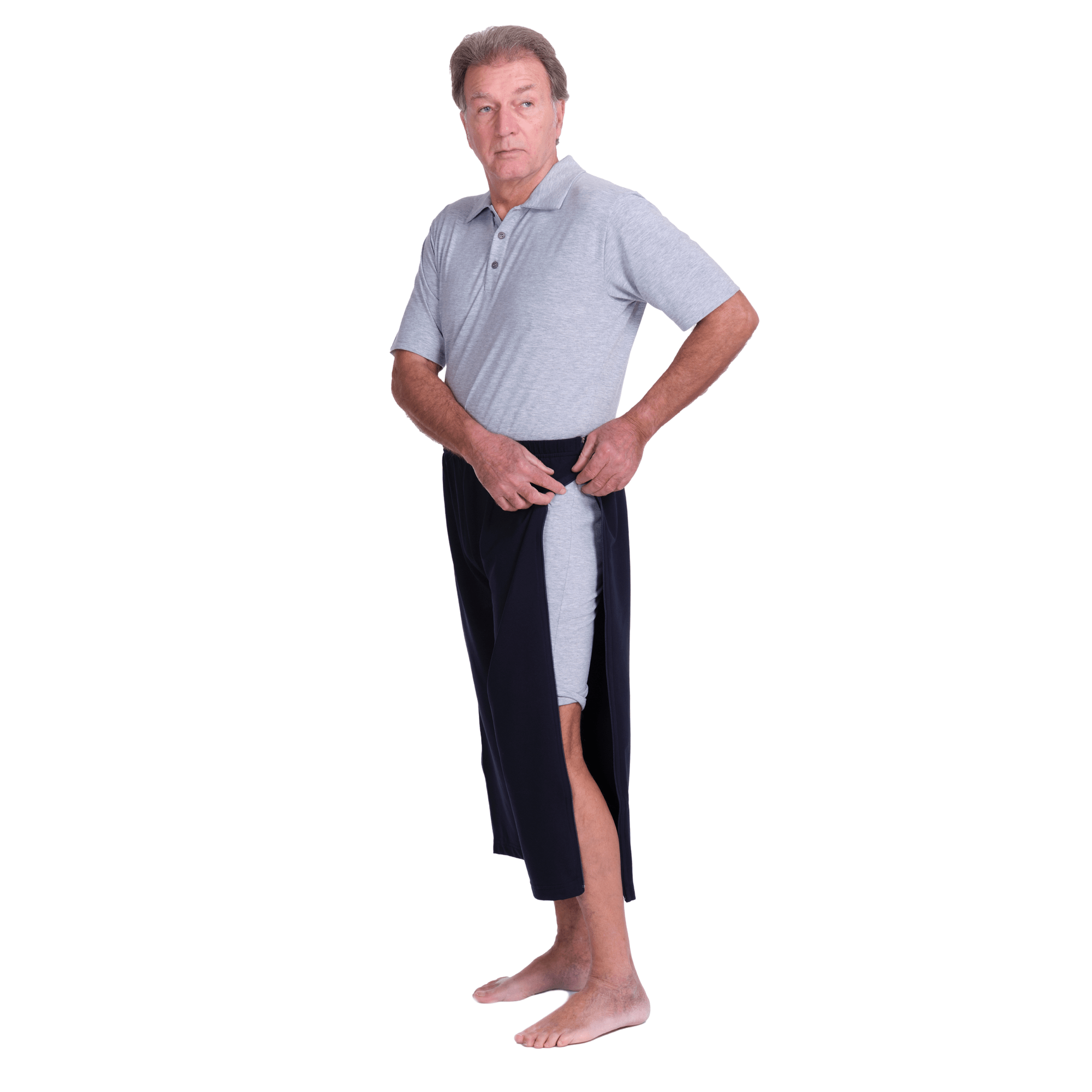 Rehabilitation 3/4 Pants – Model 9018 – Full Side Zipper Opening – Adaptive Trousers for Therapy & Recovery