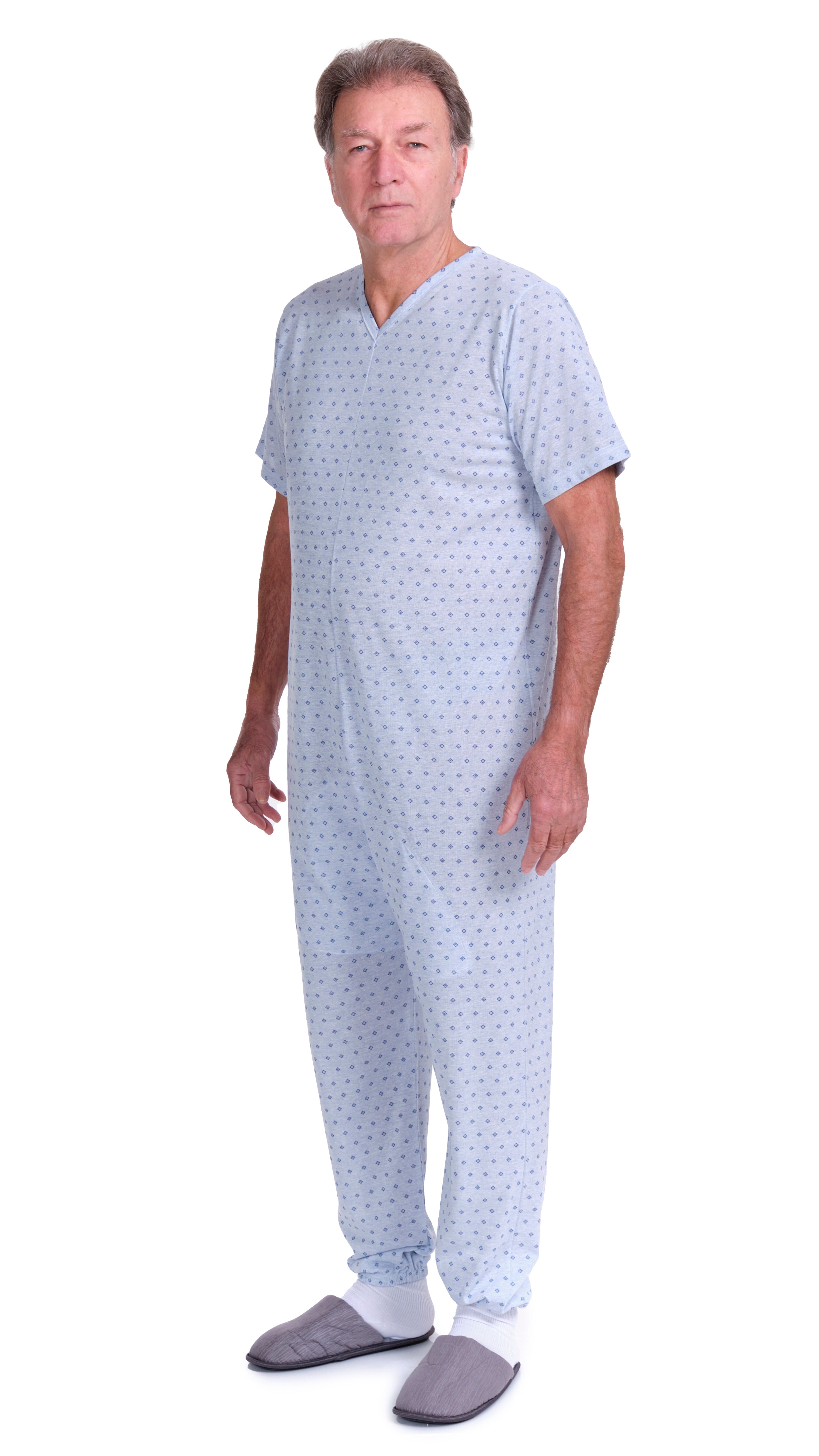 Sanitary Pyjamas Onesie Jumpsuit Back Clousure Long Sleeves and Long Trousers - Cotton and Polyester - 9008/3