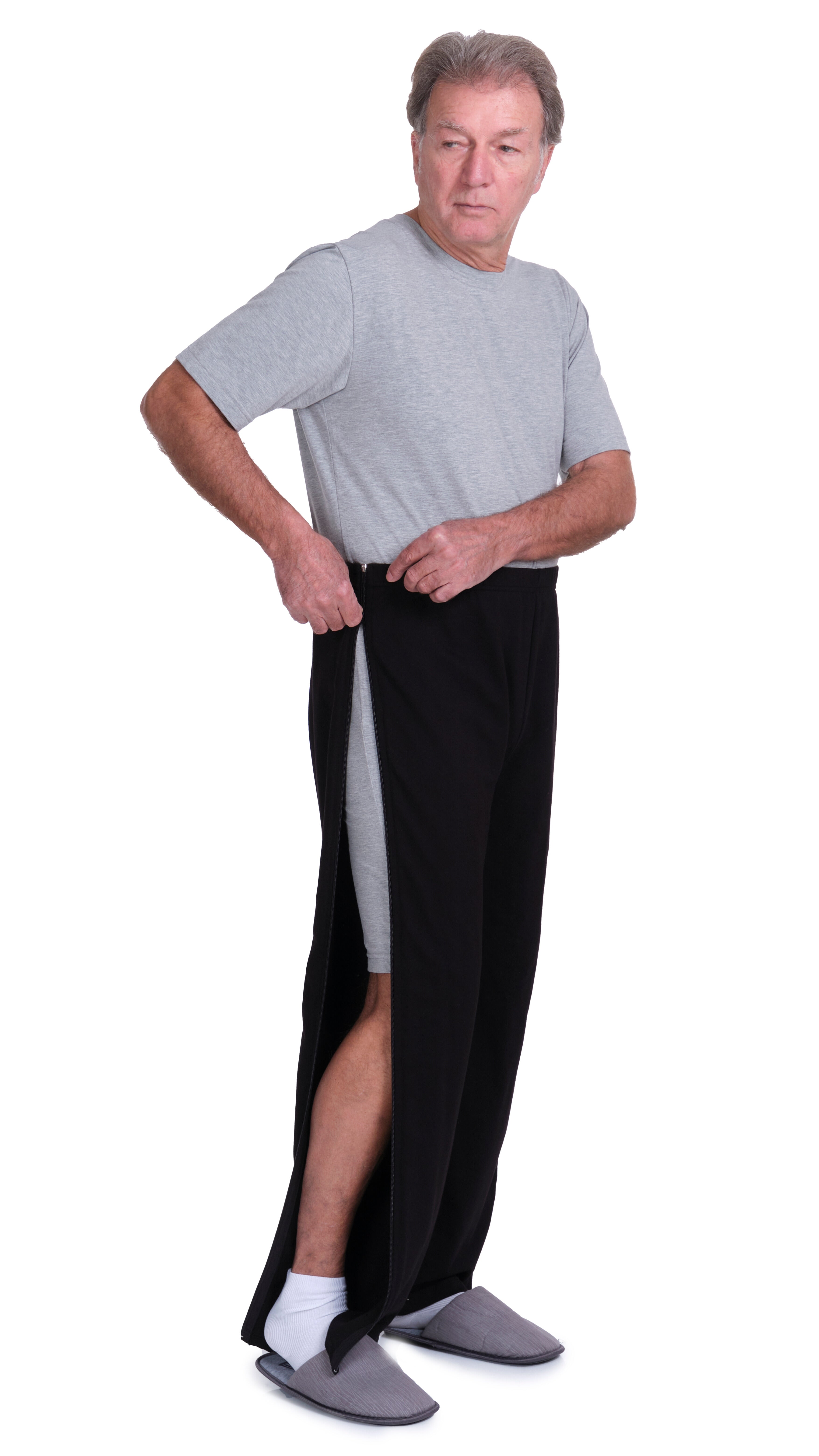 Post-operative rehabilitation trousers with zips on both sides - Morbidezza 9038