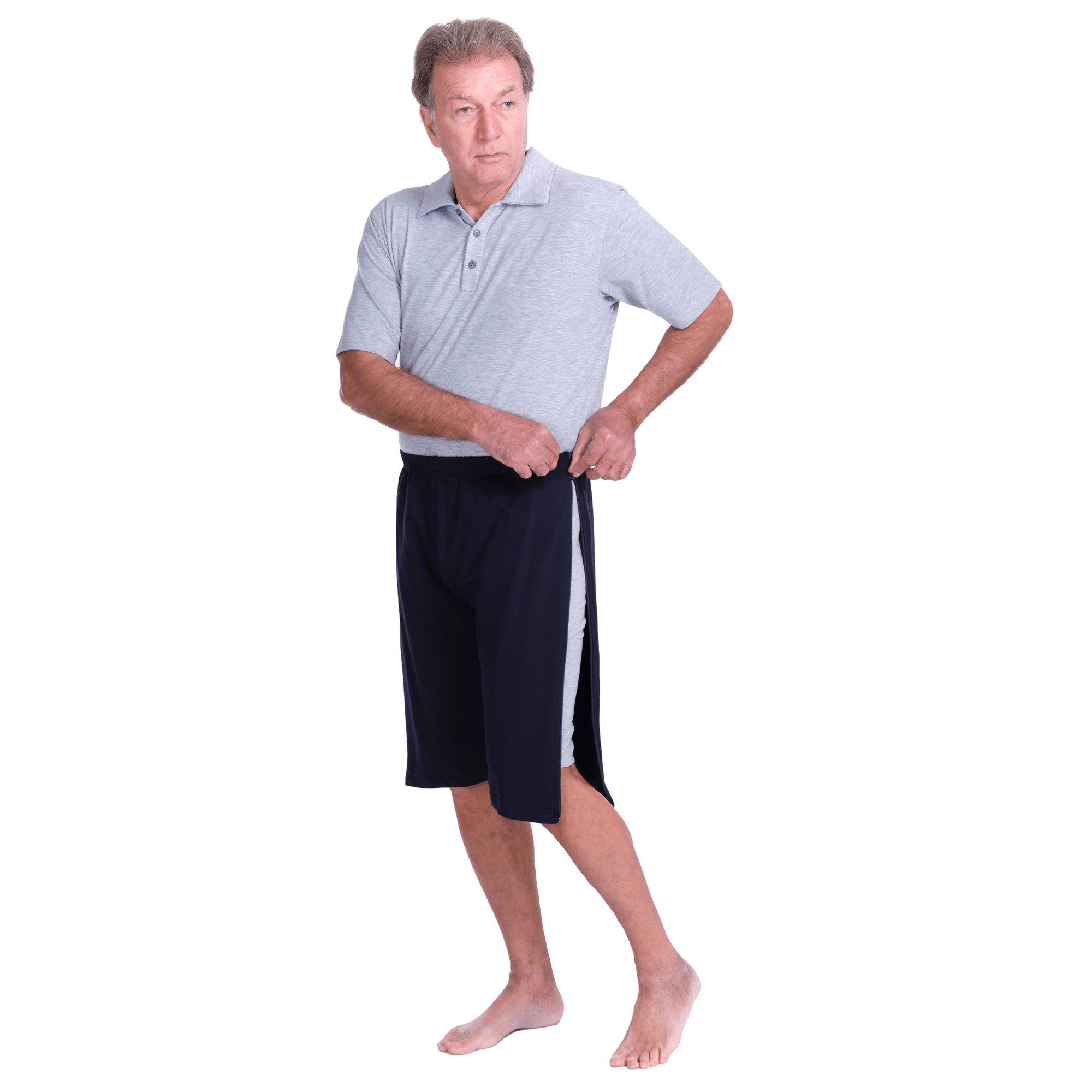 Rehabilitation Shorts – Model 9018-B – Full Side Zipper Opening – Adaptive Pants for Therapy & Recovery