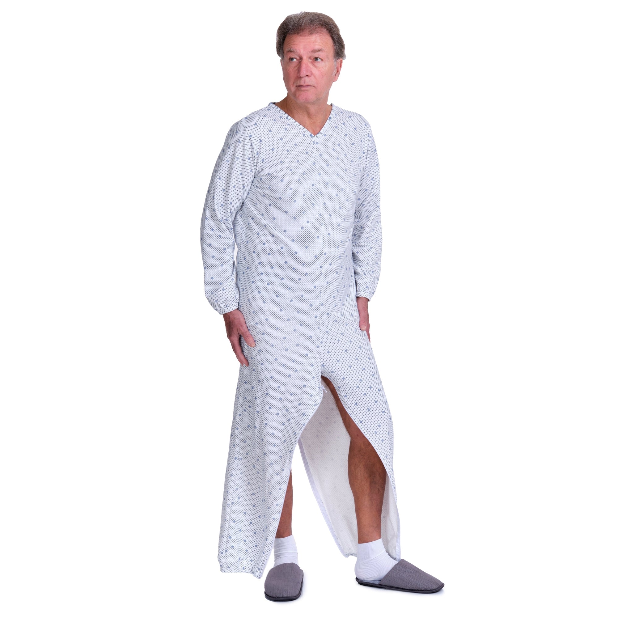 Winter Anti Strip Pajamas – Back & Inner Leg Zipper, Unisex, 100% Cotton 9012-F/2