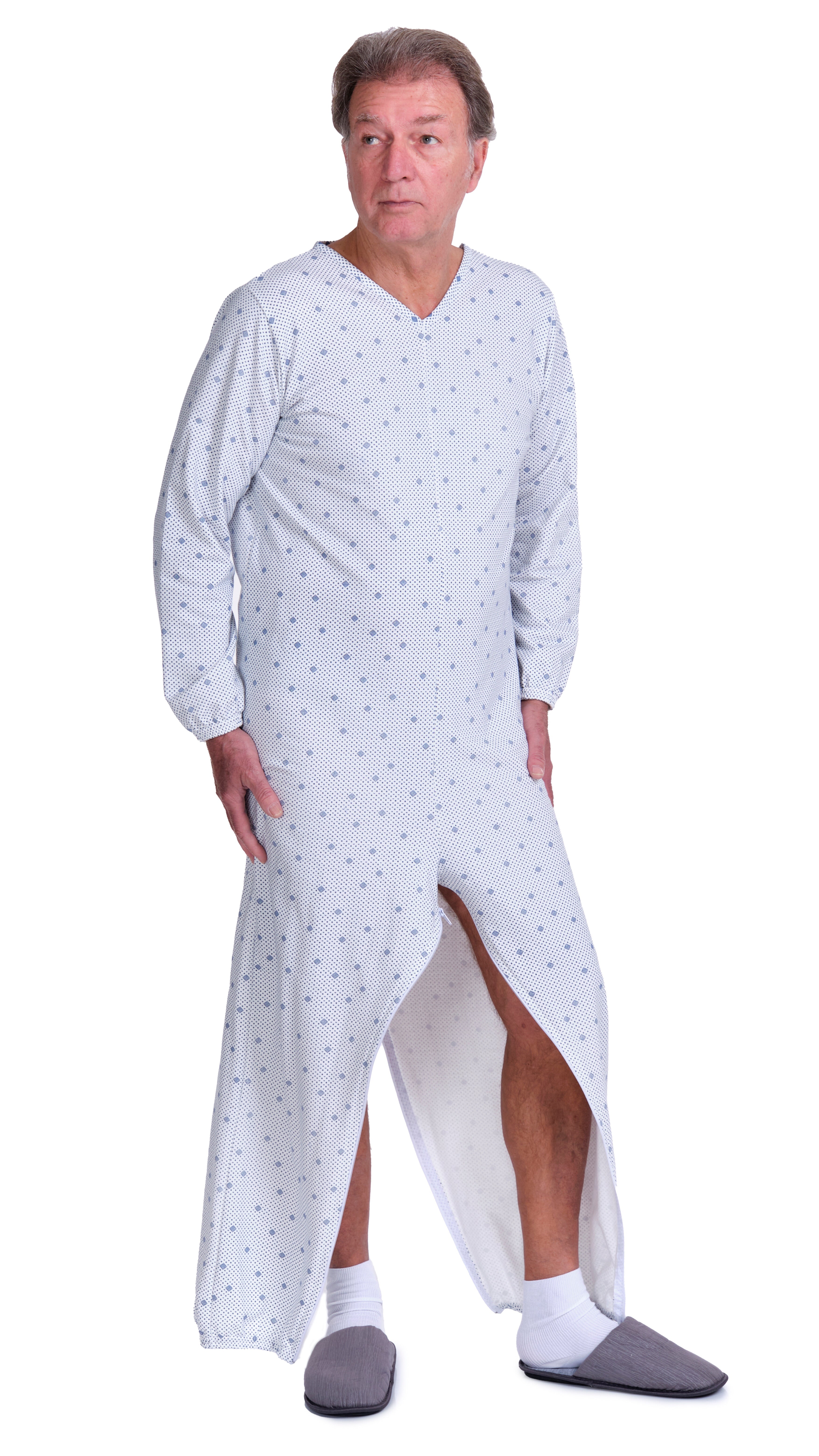 Winter Anti Strip Pajamas – Back & Inner Leg Zipper, Unisex, 100% Cotton (9012-F/2)