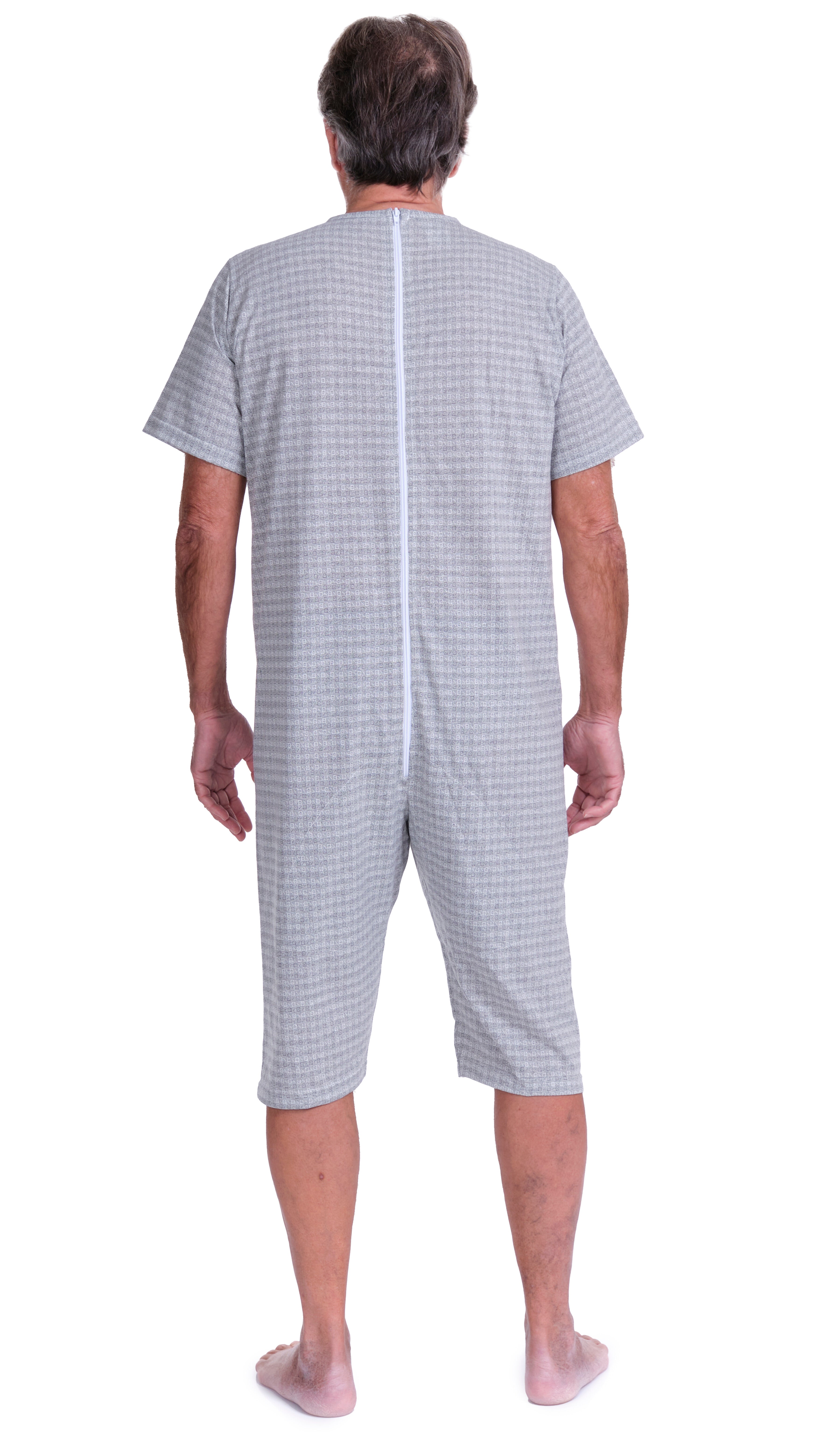 Short-sleeved pyjamas and shorts with 1 zip/fastener at the back, cotton/polyester blend - 9008/5