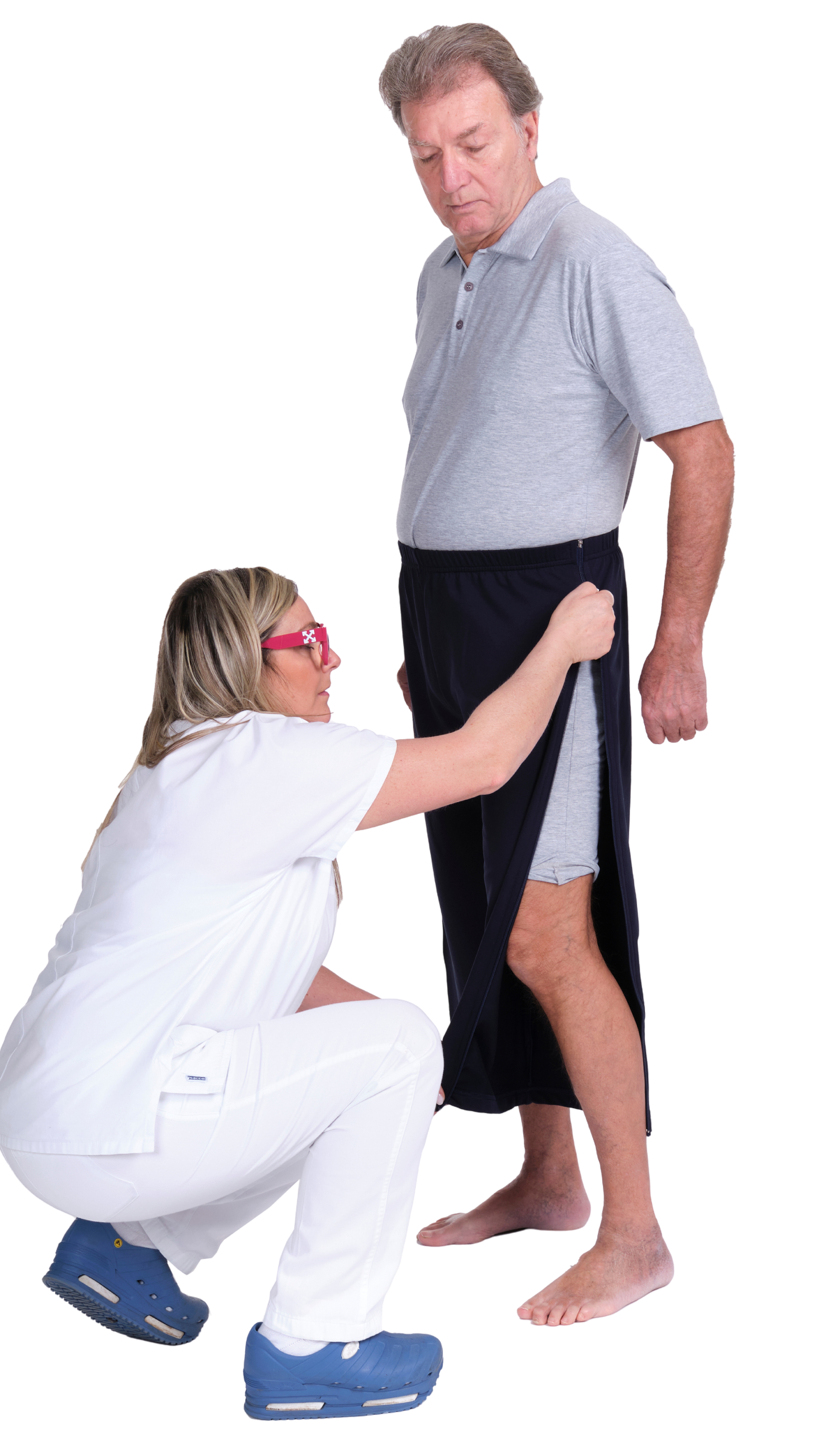 Rehabilitation 3/4 Pants – Model 9018 – Full Side Zipper Opening – Adaptive Trousers for Therapy & Recovery